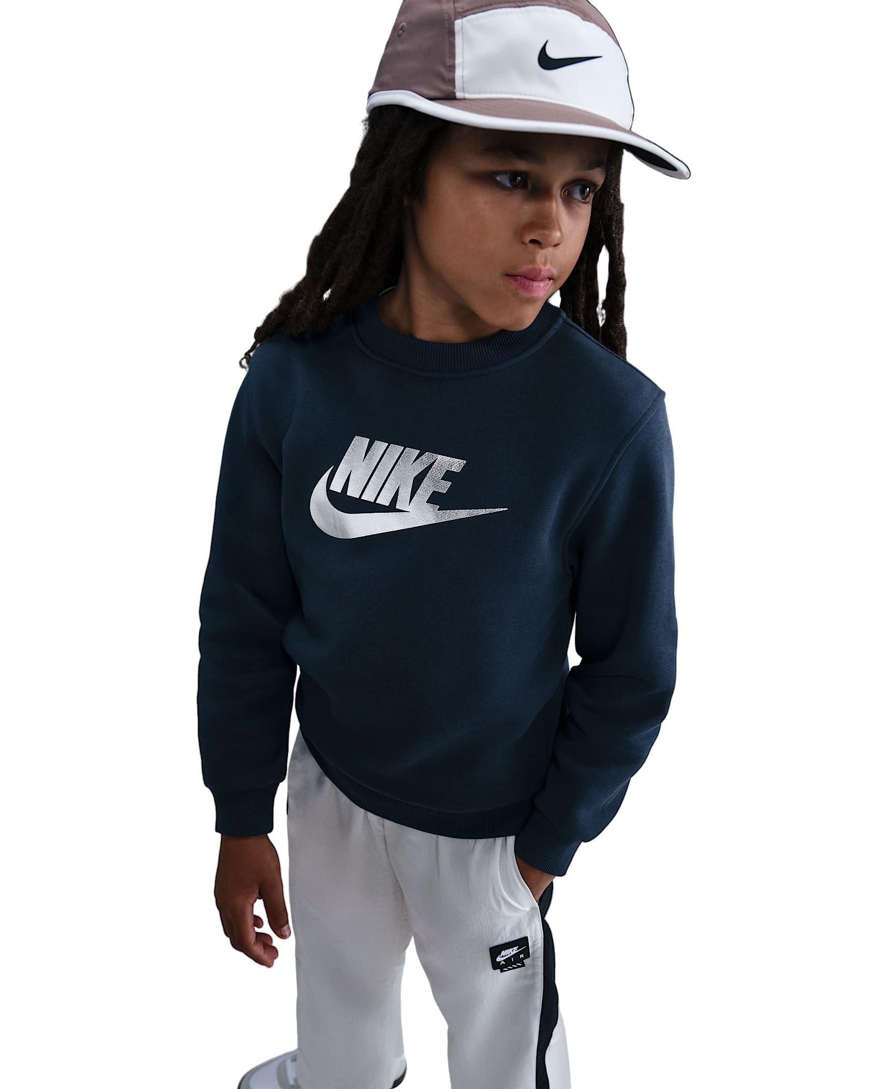 Nike Sportswear Club Fleece Big Kids' Blue Crewneck Sweatshirt