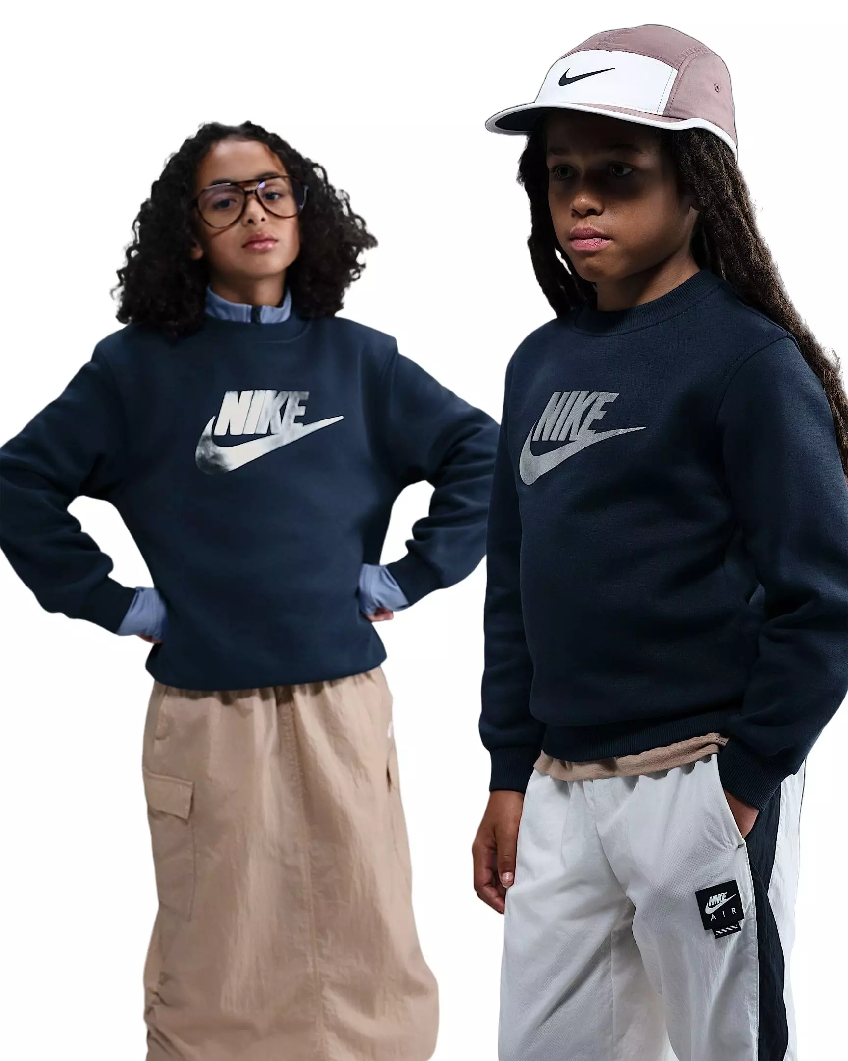 Nike Big Kids' Sportswear Club Fleece Crewneck Sweatshirt - Blue - BLUE