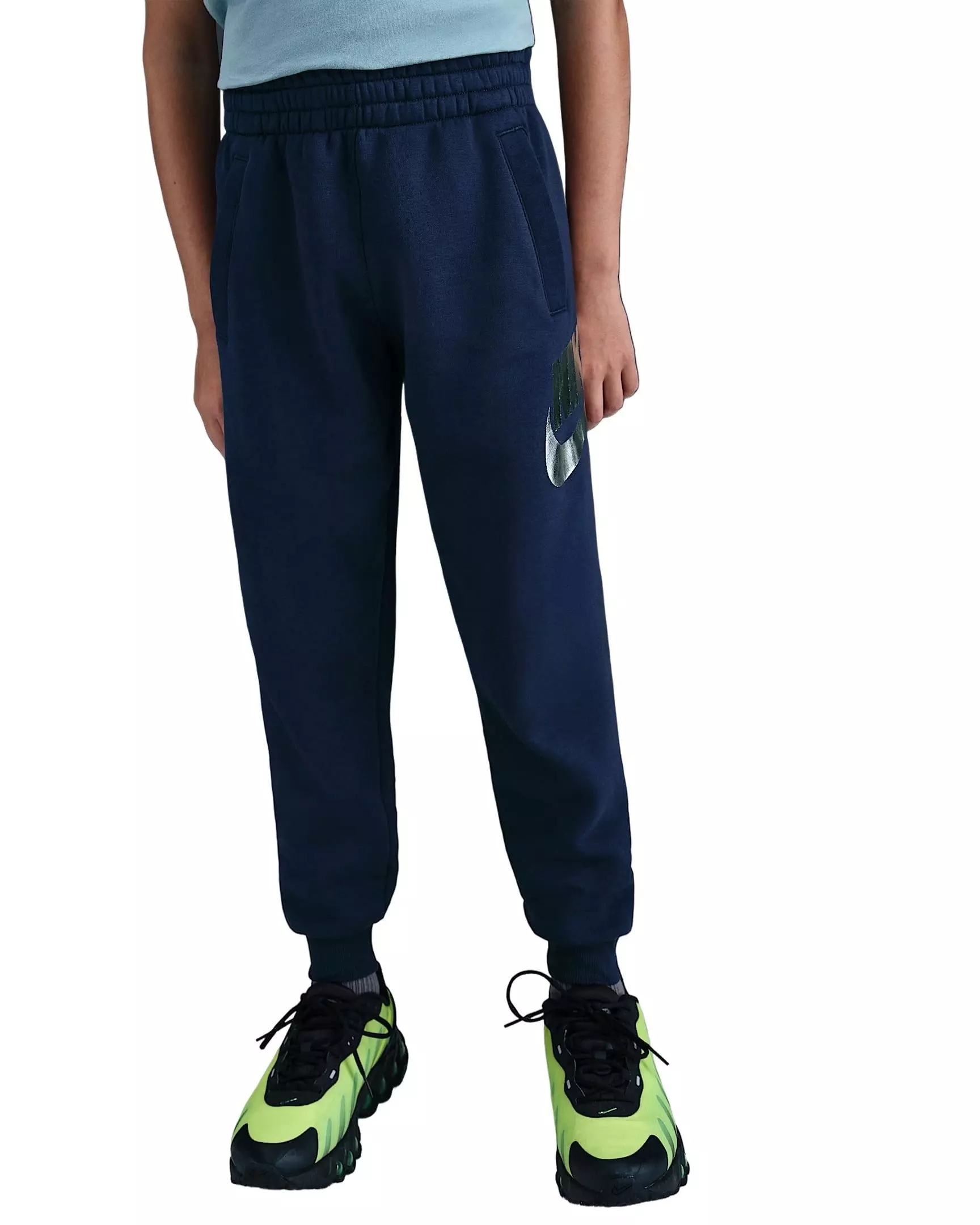 Nike Big Kids' Sportswear Club Fleece Silver Joggers - Blue - BLUE