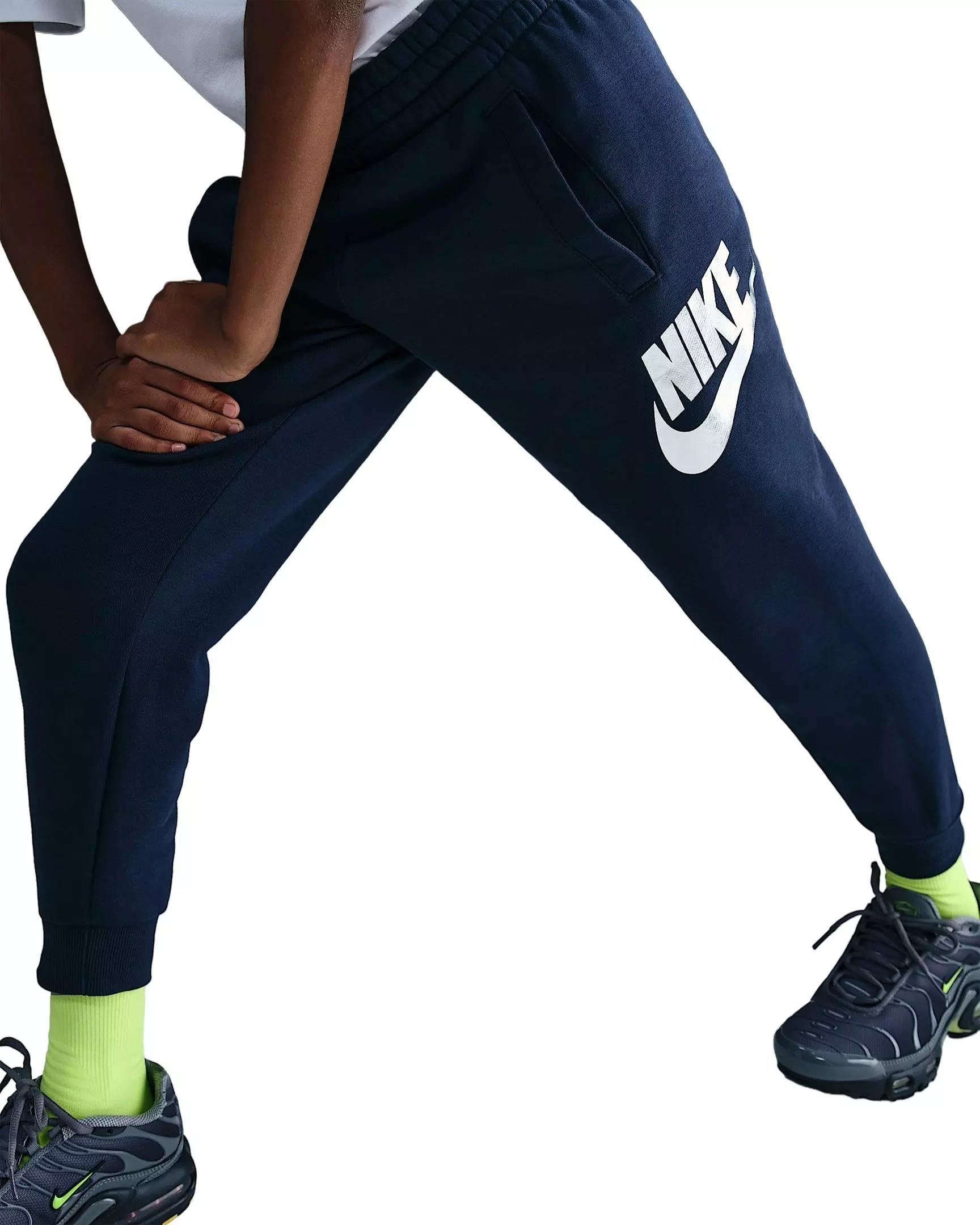 Nike Big Kids' Sportswear Club Fleece Silver Joggers - Blue - BLUE