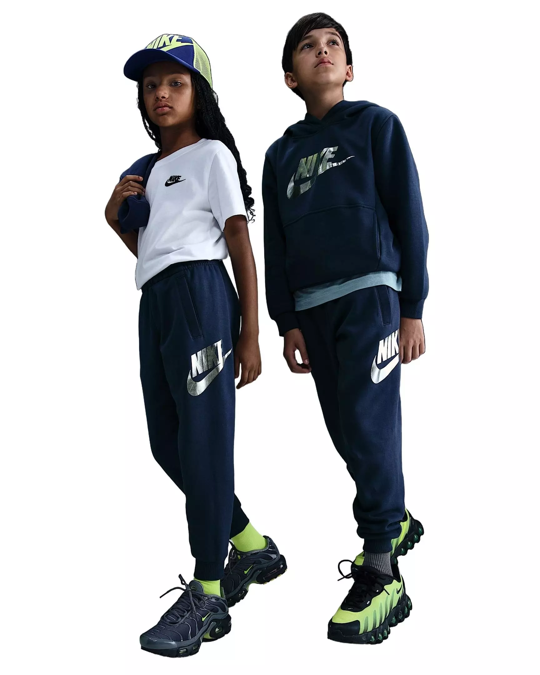 Nike Big Kids' Sportswear Club Fleece Silver Joggers - Blue - BLUE