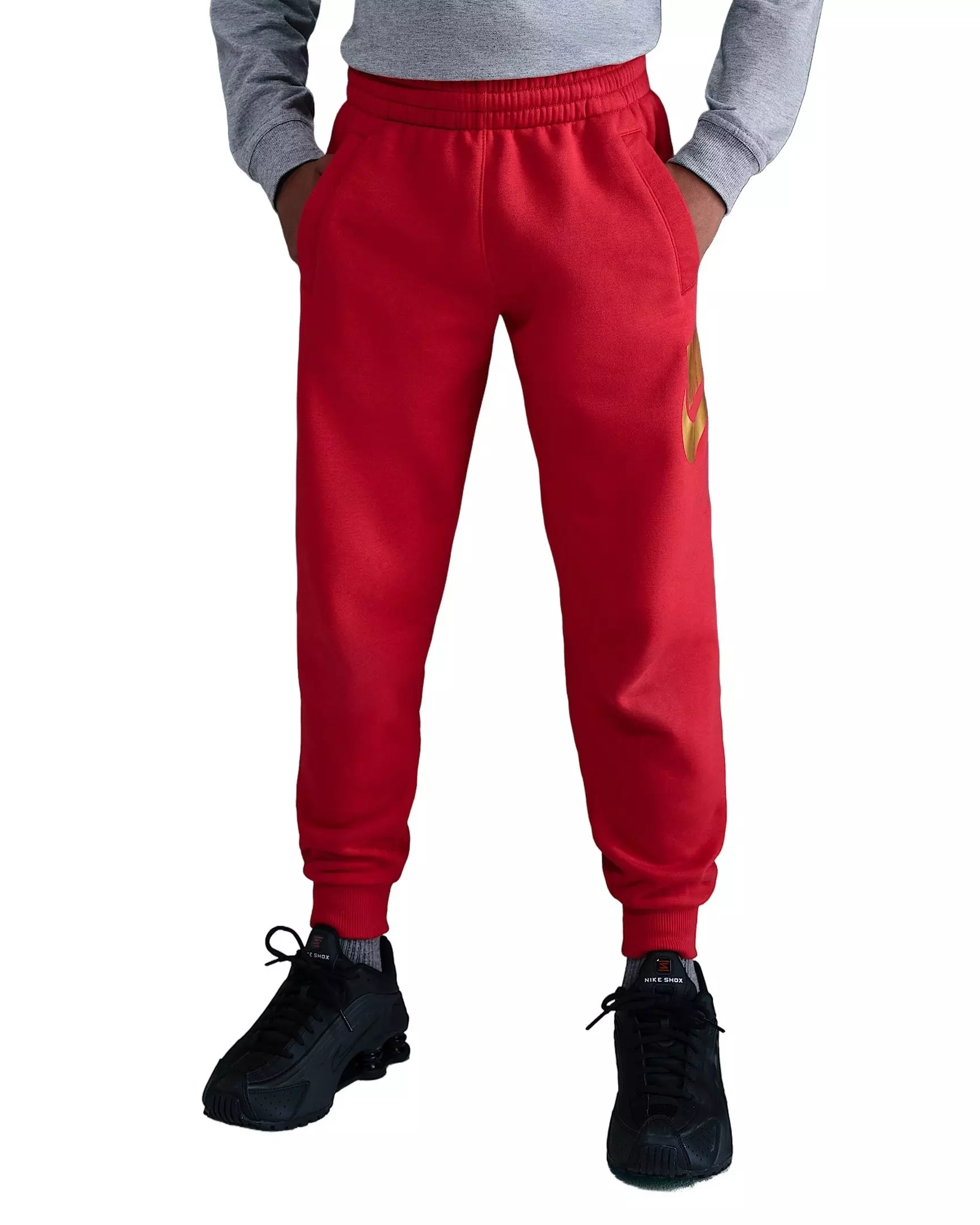 Nike Big Kids' Sportswear Club Fleece Gold Joggers - Red - RED
