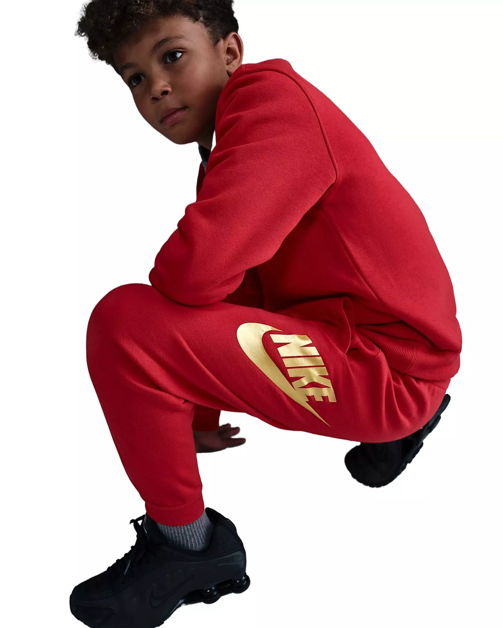 Nike Big Kids' Sportswear Club Fleece Gold Joggers - Red - RED
