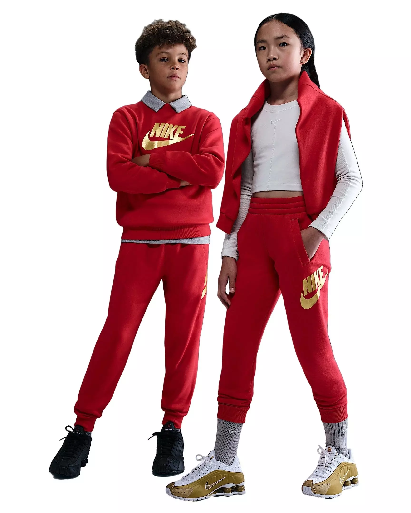 Nike Big Kids' Sportswear Club Fleece Gold Joggers - Red - RED