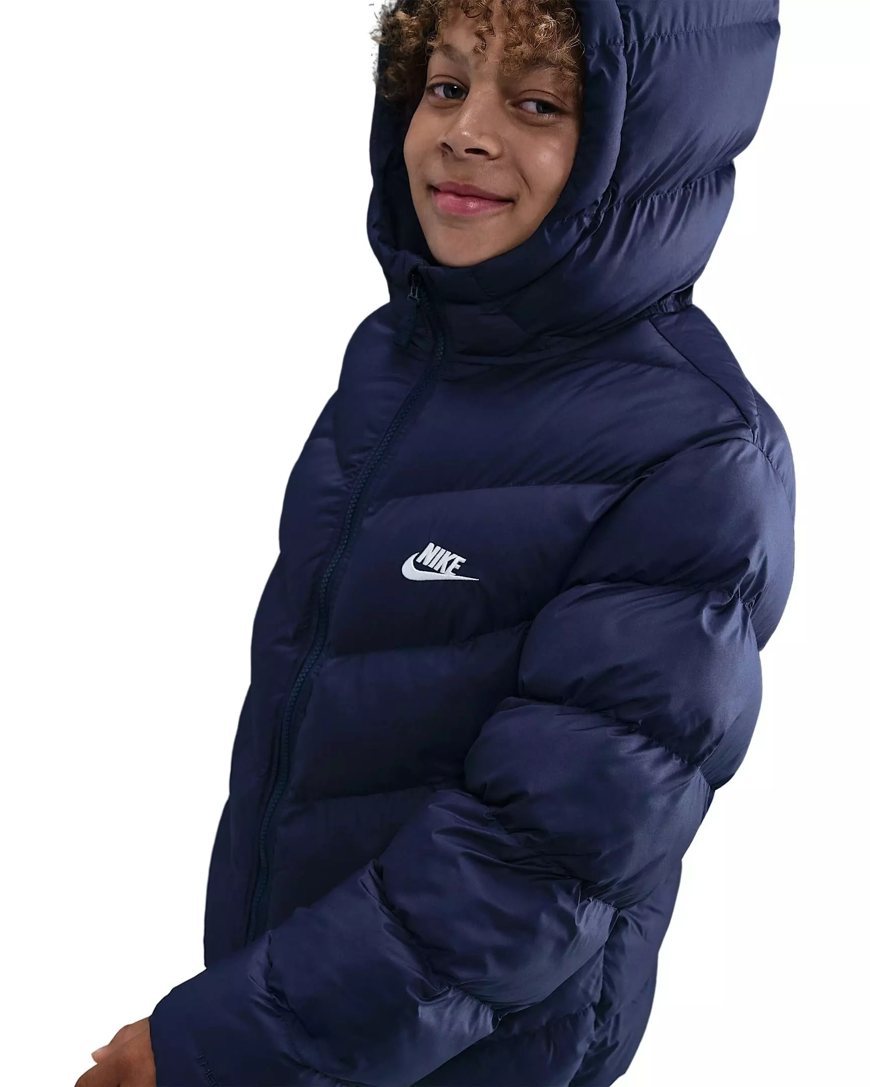 Nike Big Kids' Sportswear All Day Plat Therma-FIT Loose-FIT Puffer Jacket - Blue - BLUE