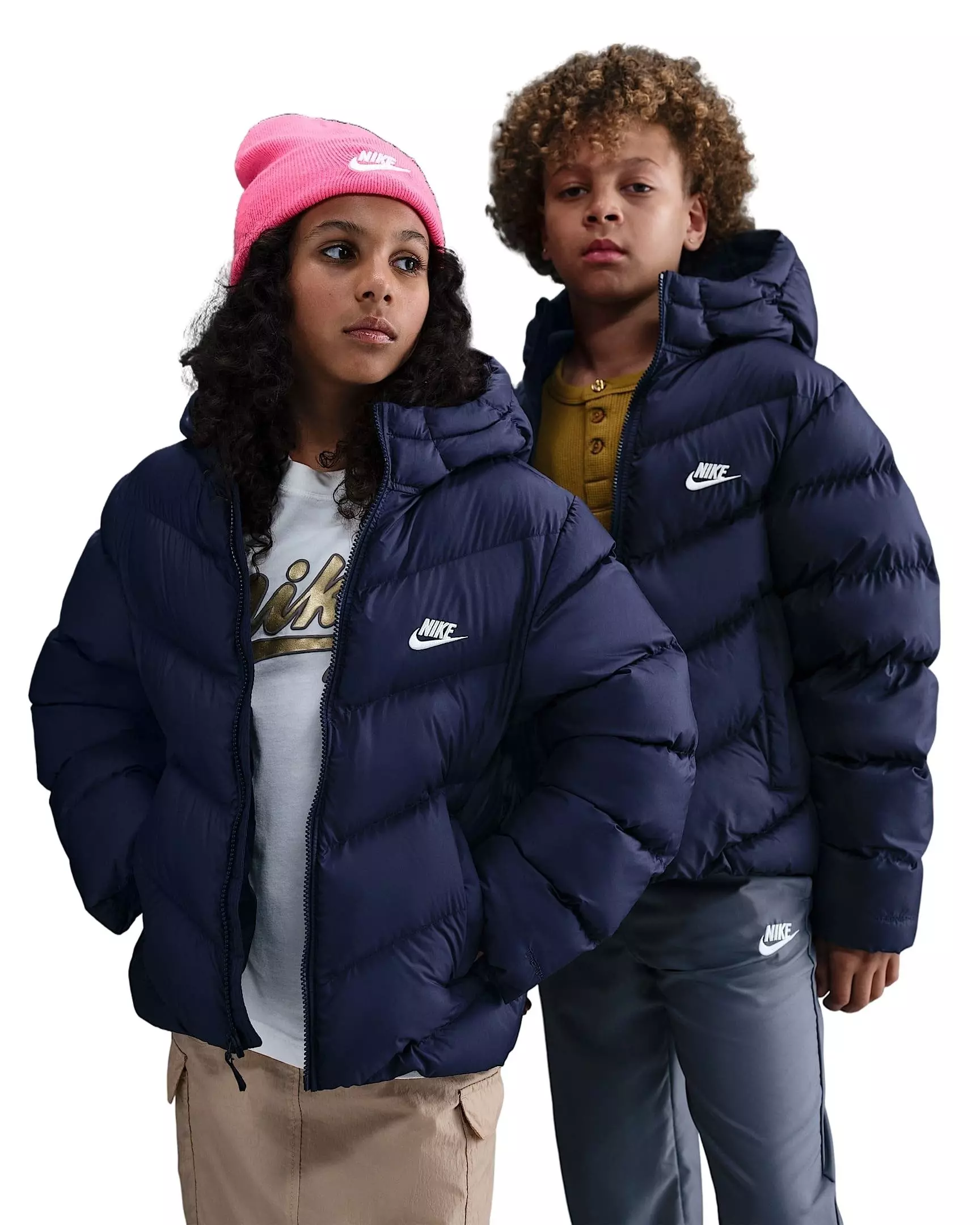 Nike Big Kids' Sportswear All Day Plat Therma-FIT Loose-FIT Puffer Jacket - Blue - BLUE