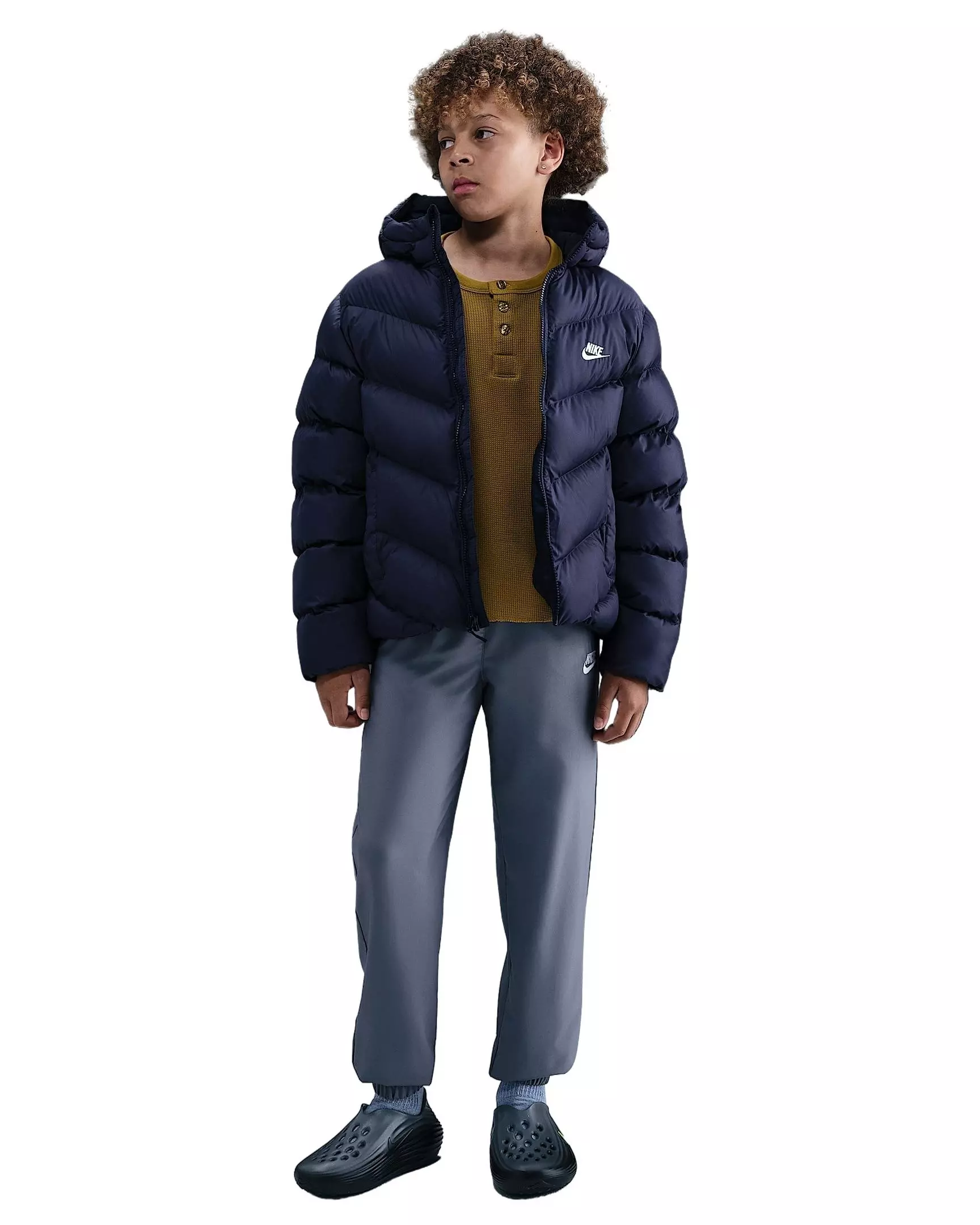 Nike Big Kids' Sportswear All Day Plat Therma-FIT Loose-FIT Puffer Jacket - Blue - BLUE