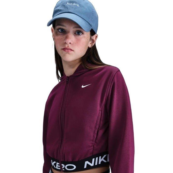 Nike Pro Fleece Dri-FIT Full-Zip Big Girls' Red Hooded Jacket