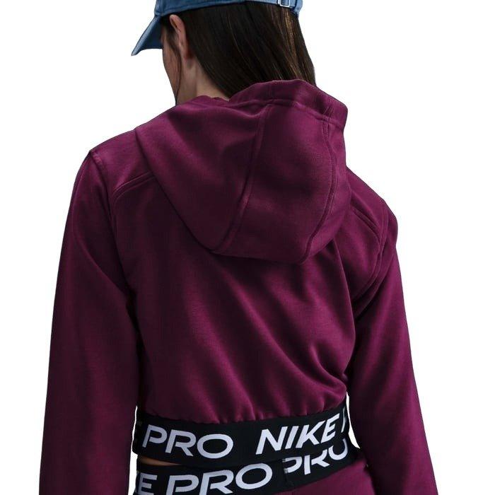 Nike Pro Fleece Dri-FIT Full-Zip Big Girls' Red Hooded Jacket