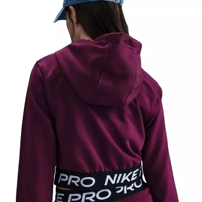 Nike Big Girls' Pro Fleece Dri-FIT Full-Zip Hooded Jacket - Red - RED