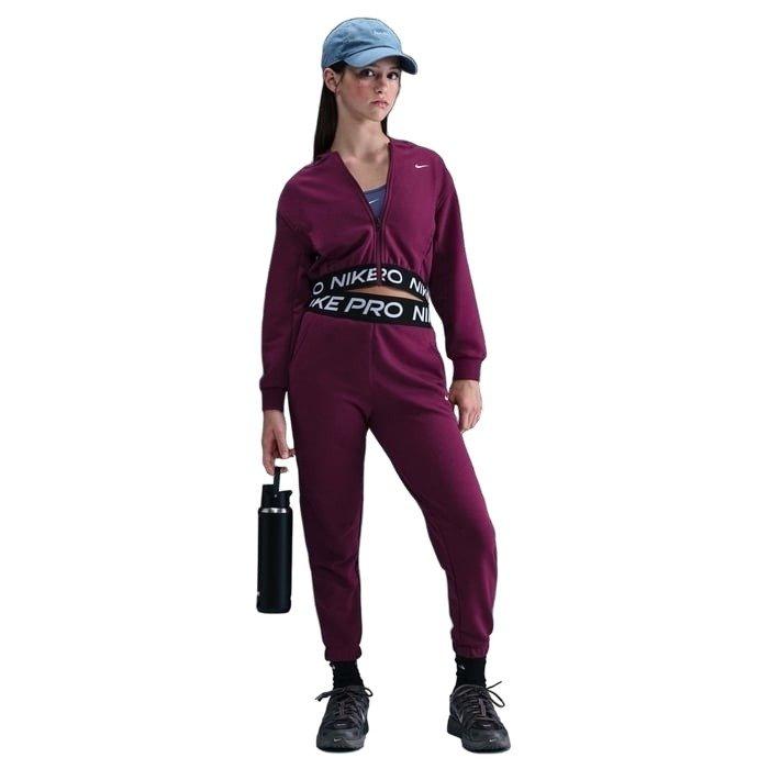 Nike Pro Fleece Dri-FIT Full-Zip Big Girls' Red Hooded Jacket