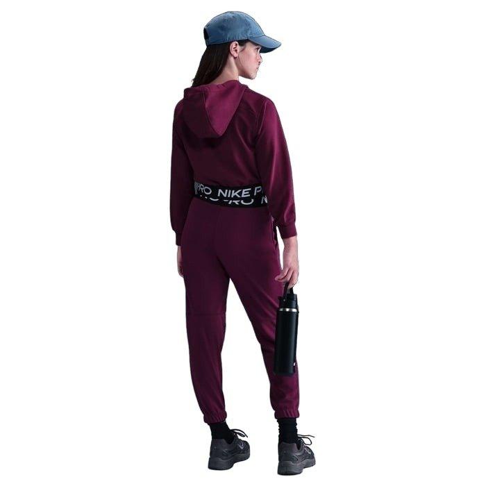 Nike Pro Fleece Dri-FIT Full-Zip Big Girls' Red Hooded Jacket