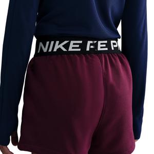 Nike Big Girls' Pro Fleece Dri-FIT Shorts - Burgundy