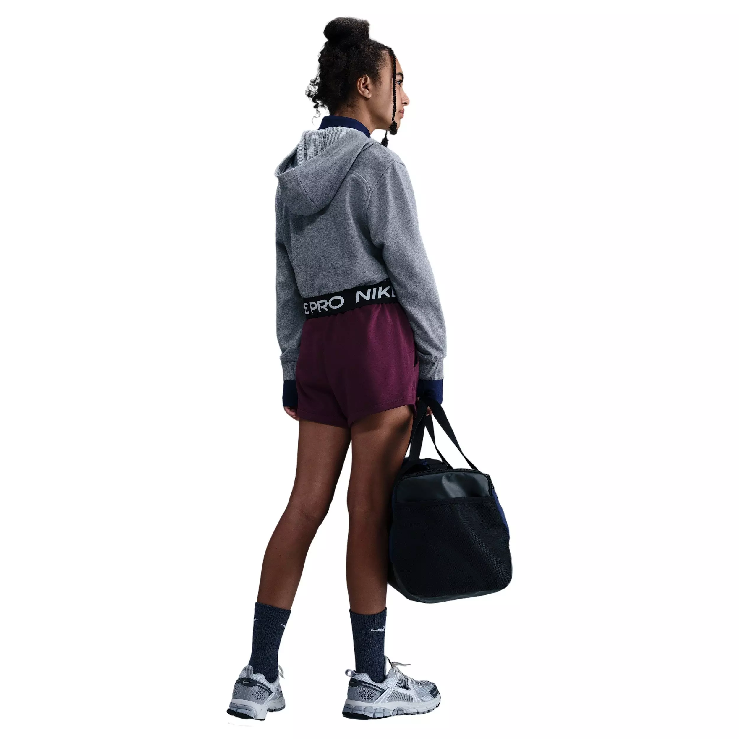 Nike Big Girls' Pro Fleece Dri-FIT Shorts - Burgundy - BURGUNDY