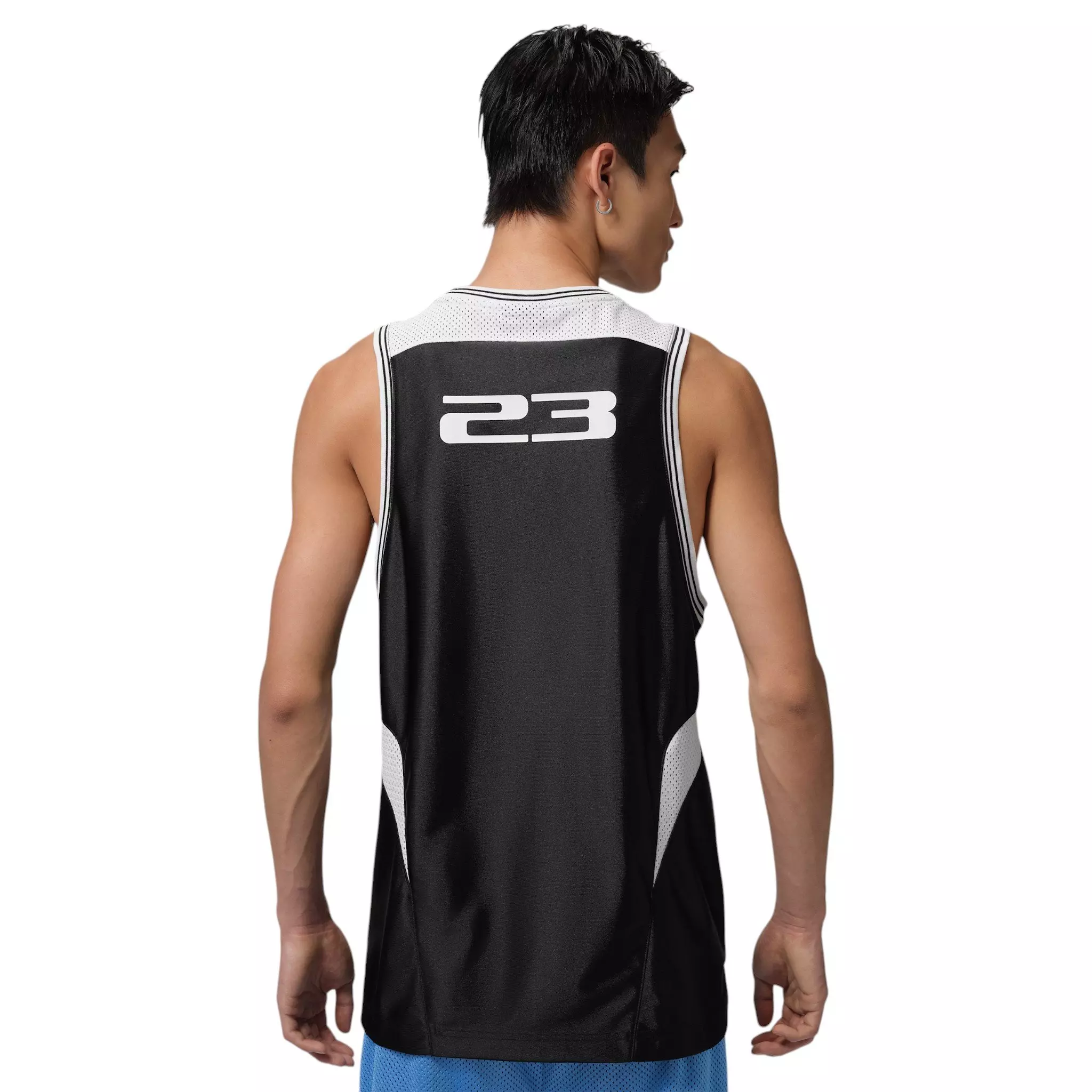 Jordan Men's Brooklyn Sleeveless Jersey - Black/White/Metallic Silver - BLACK/WHITE/SILVER