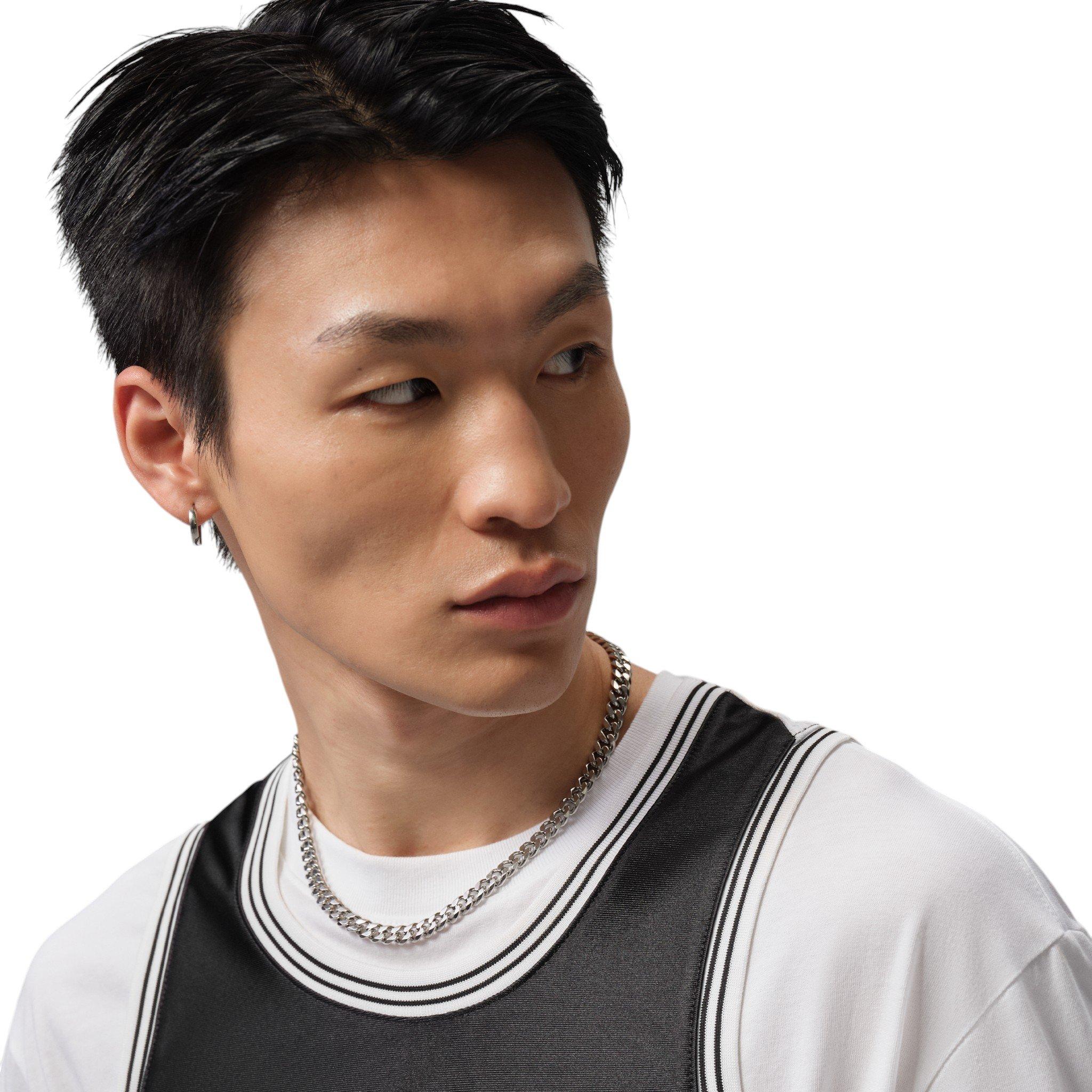 Jordan Men's Brooklyn Sleeveless Jersey - Black/White/Metallic Silver - BLACK/WHITE/SILVER