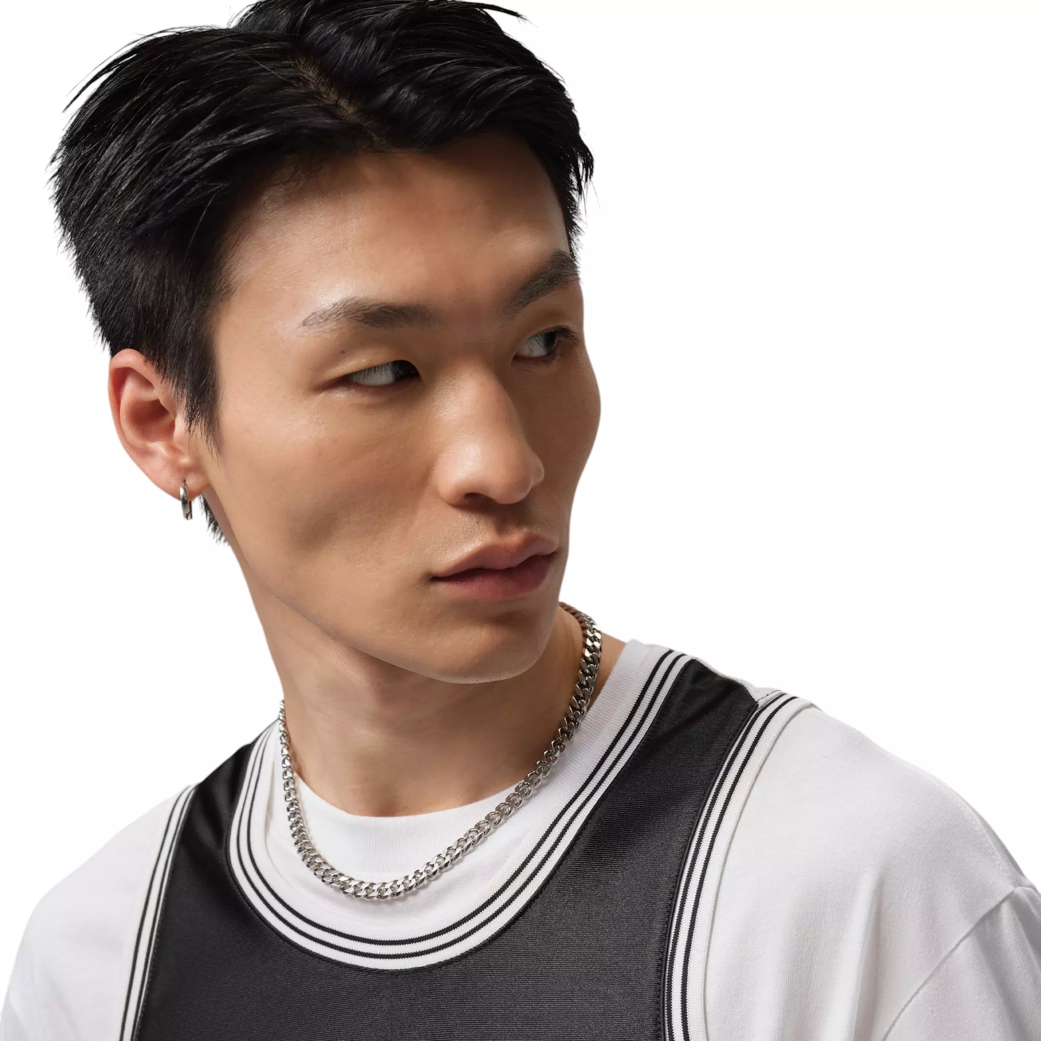 Jordan Men's Brooklyn Sleeveless Jersey - Black/White/Metallic Silver - BLACK/WHITE/SILVER