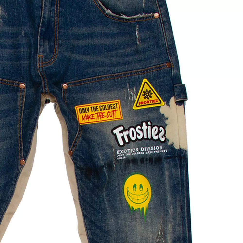 Frostiez Men's Anthem Relaxed Fit Dark Wash Carpenter Jeans - BLUE