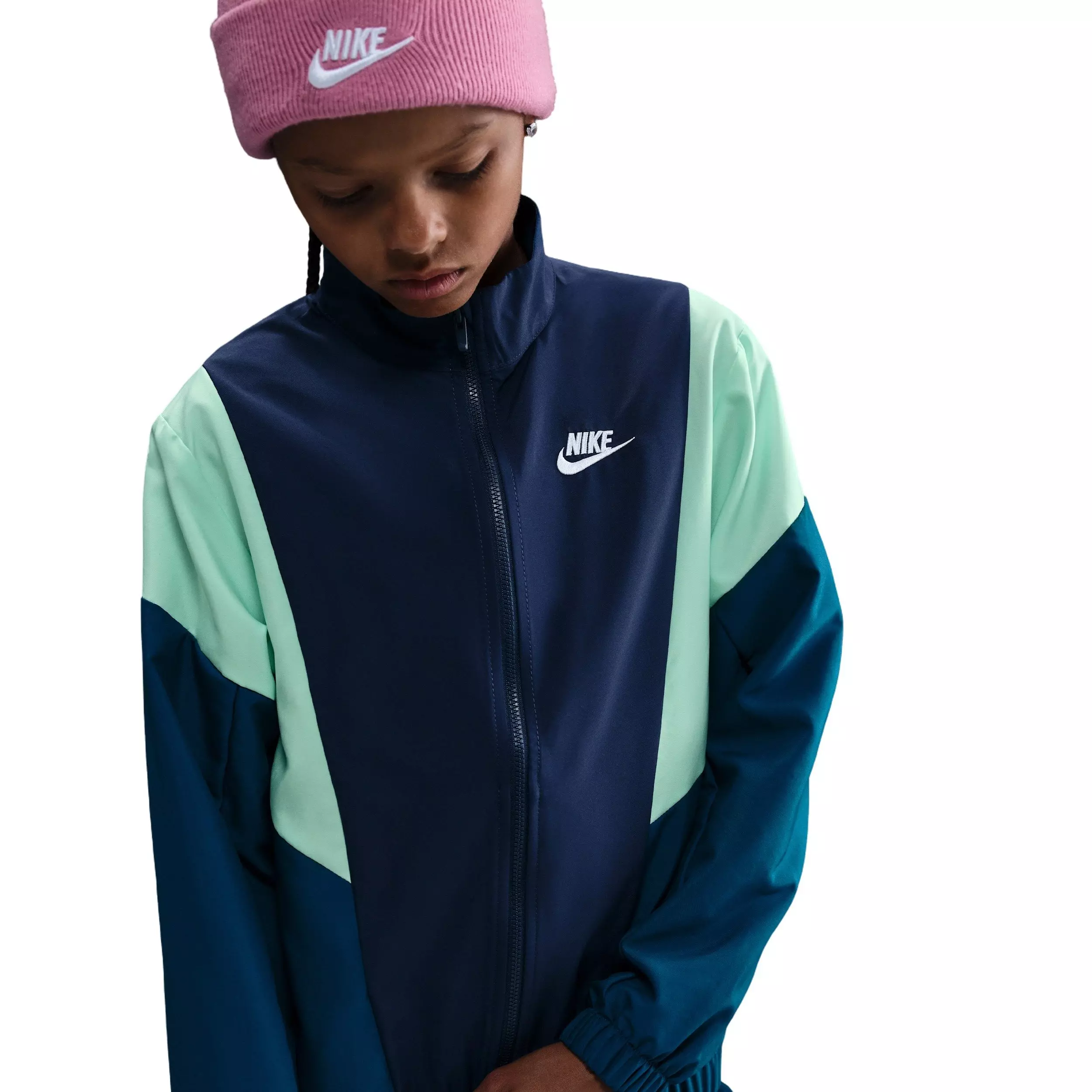 Nike Big Kids' Sportswear Woven Tracksuit - Blue - BLUE