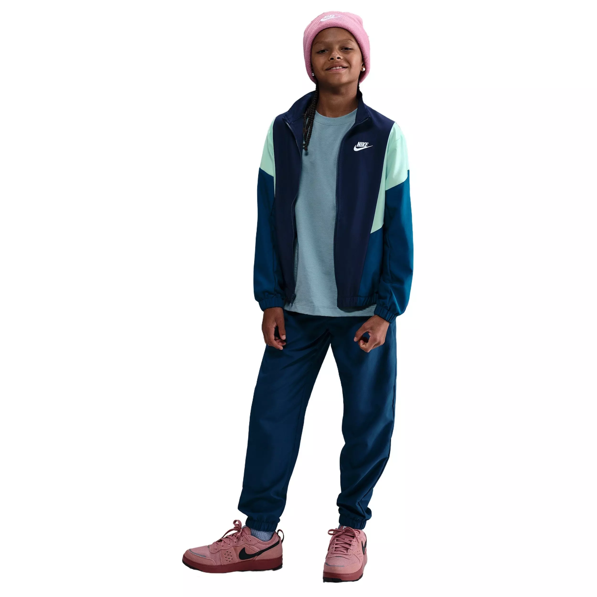 Nike Big Kids' Sportswear Woven Tracksuit - Blue - BLUE