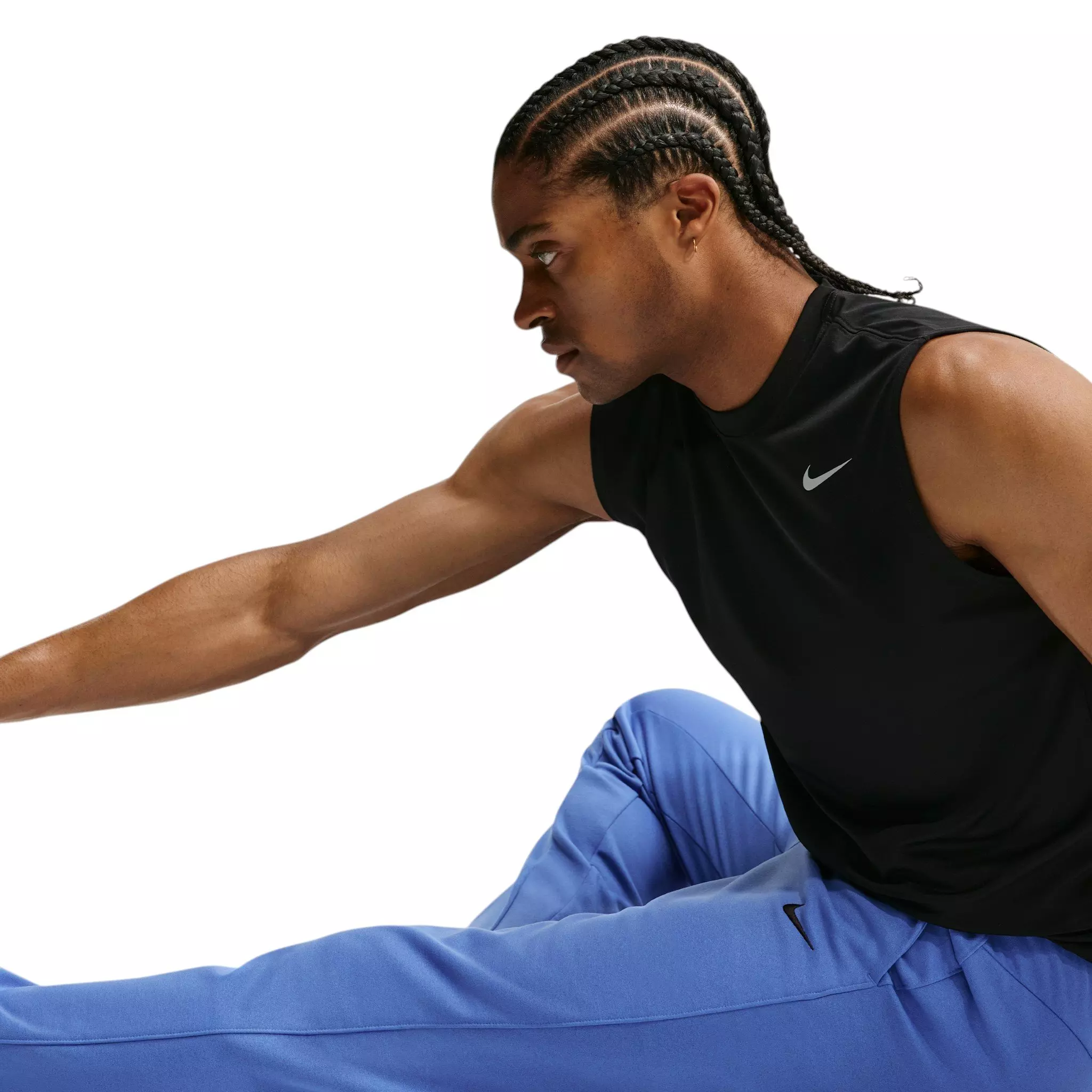 Nike Men's Therma Therma-FIT Open Hem Fitness Pants - Comet Blue/Comet Blue/Black - BLUE/BLUE/BLACK