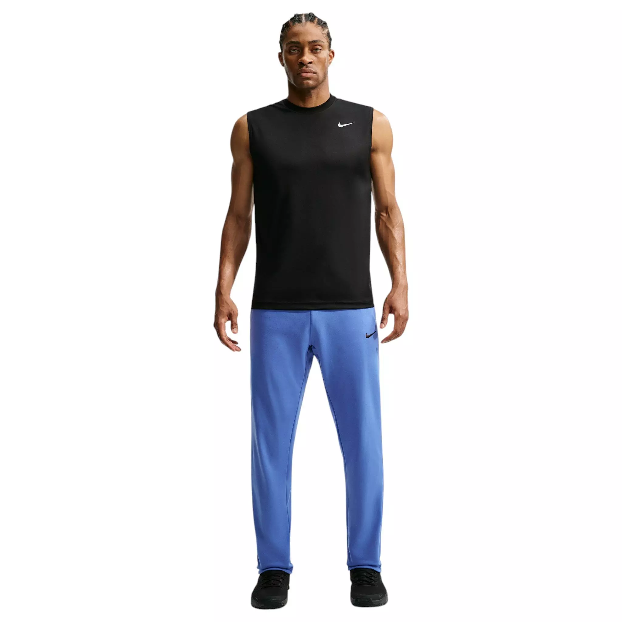 Nike Men's Therma Therma-FIT Open Hem Fitness Pants - Comet Blue/Comet Blue/Black - BLUE/BLUE/BLACK