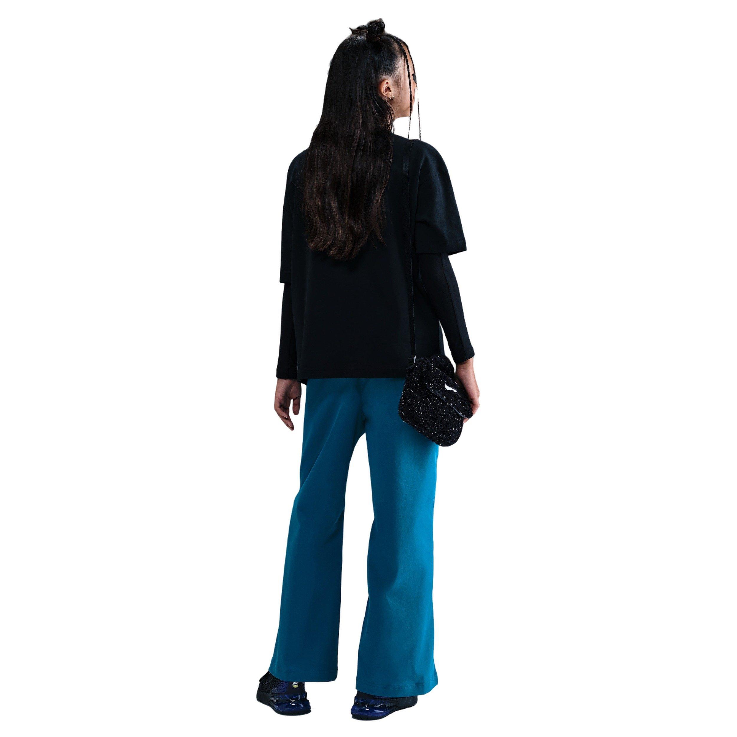 Nike Sportswear Woven Big Girls' Blue Wide-Leg Pants