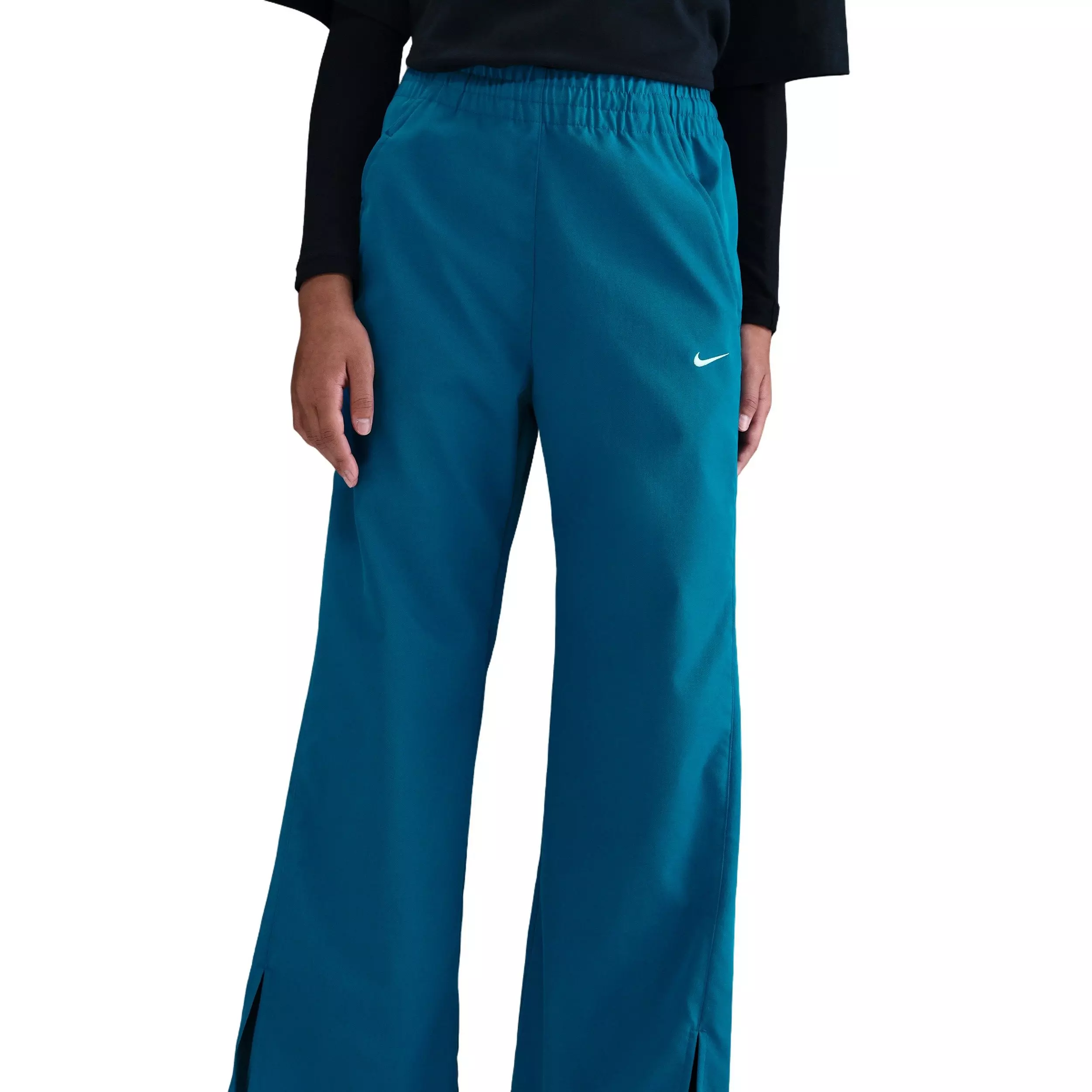 Nike Big Girls' Sportswear Woven Wide-Leg Pants - Blue - BLUE