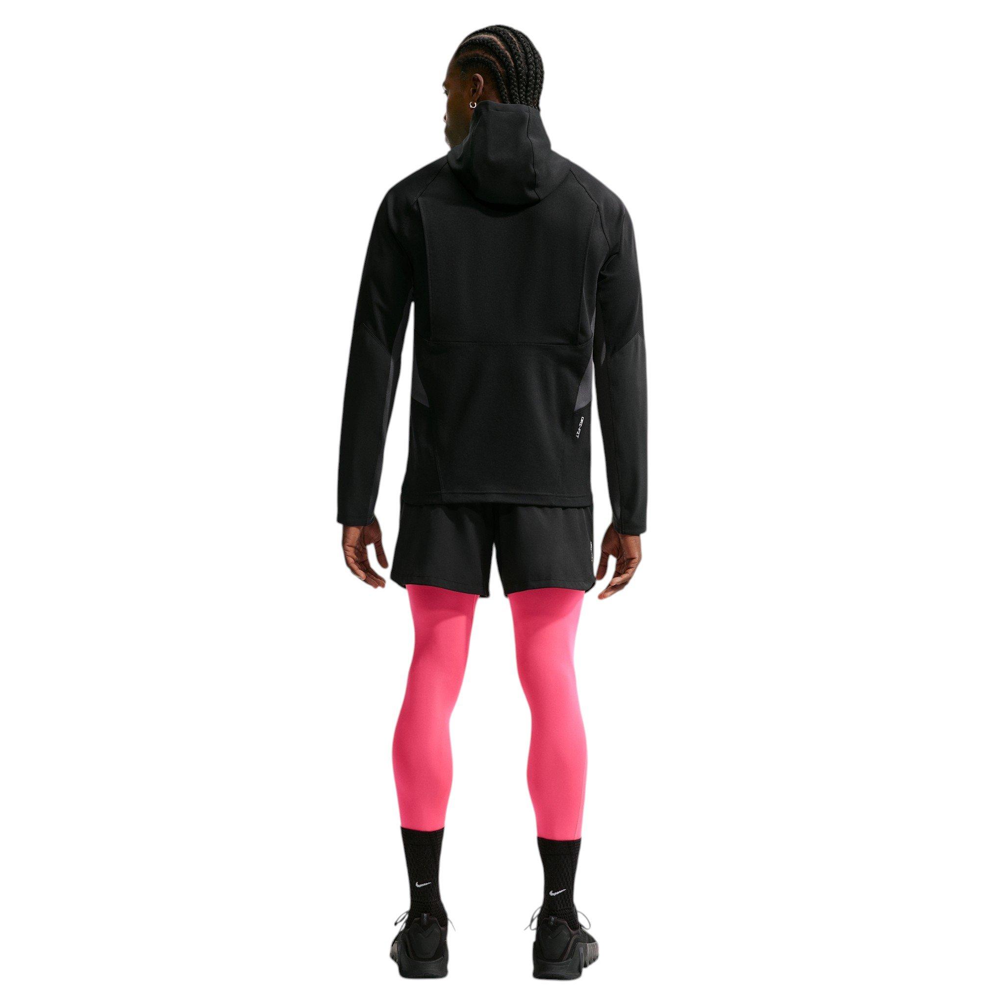 Nike Men's Pro Dri-FIT Mid-Layer Training Top - Black/Hyper Pink - BLACK/PINK