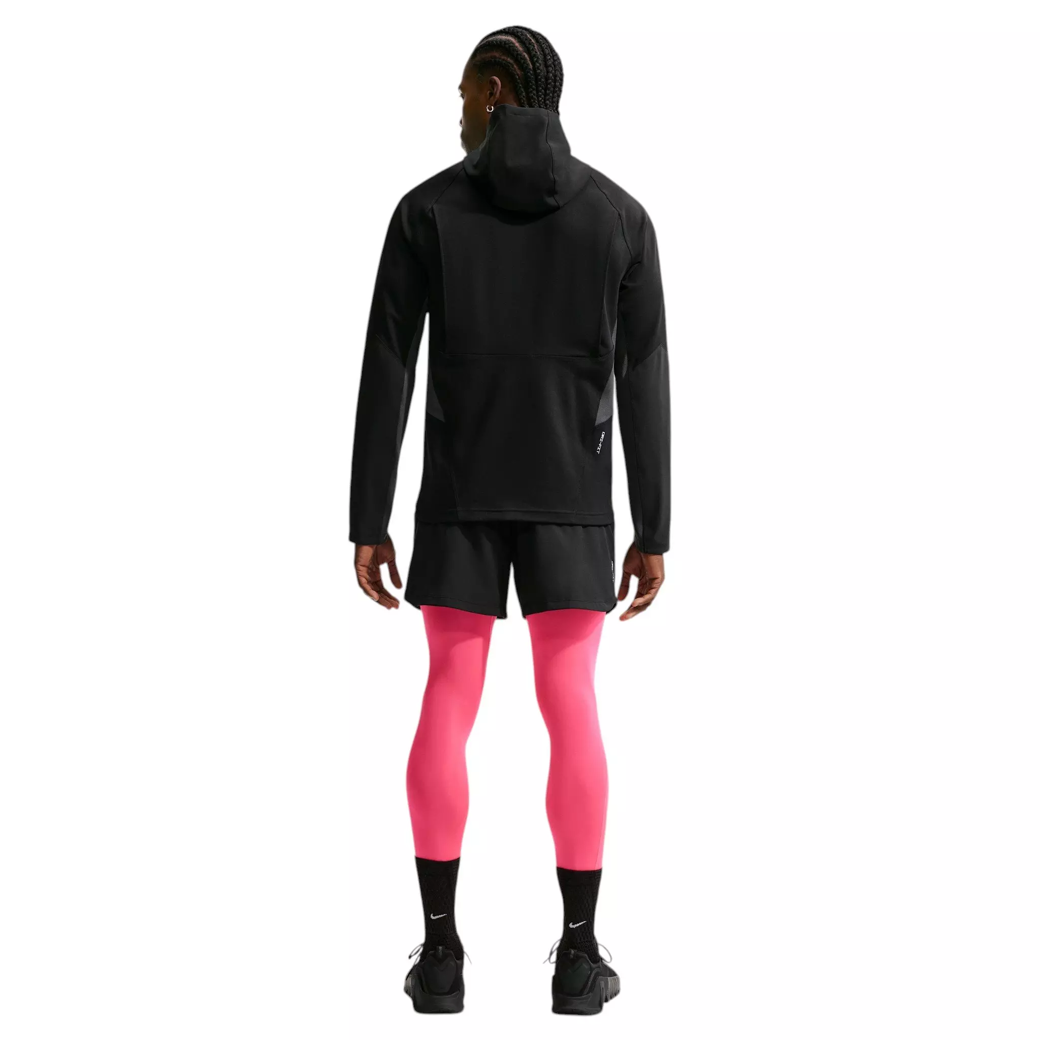 Nike Men's Pro Dri-FIT Mid-Layer Training Top - Black/Hyper Pink - BLACK/PINK