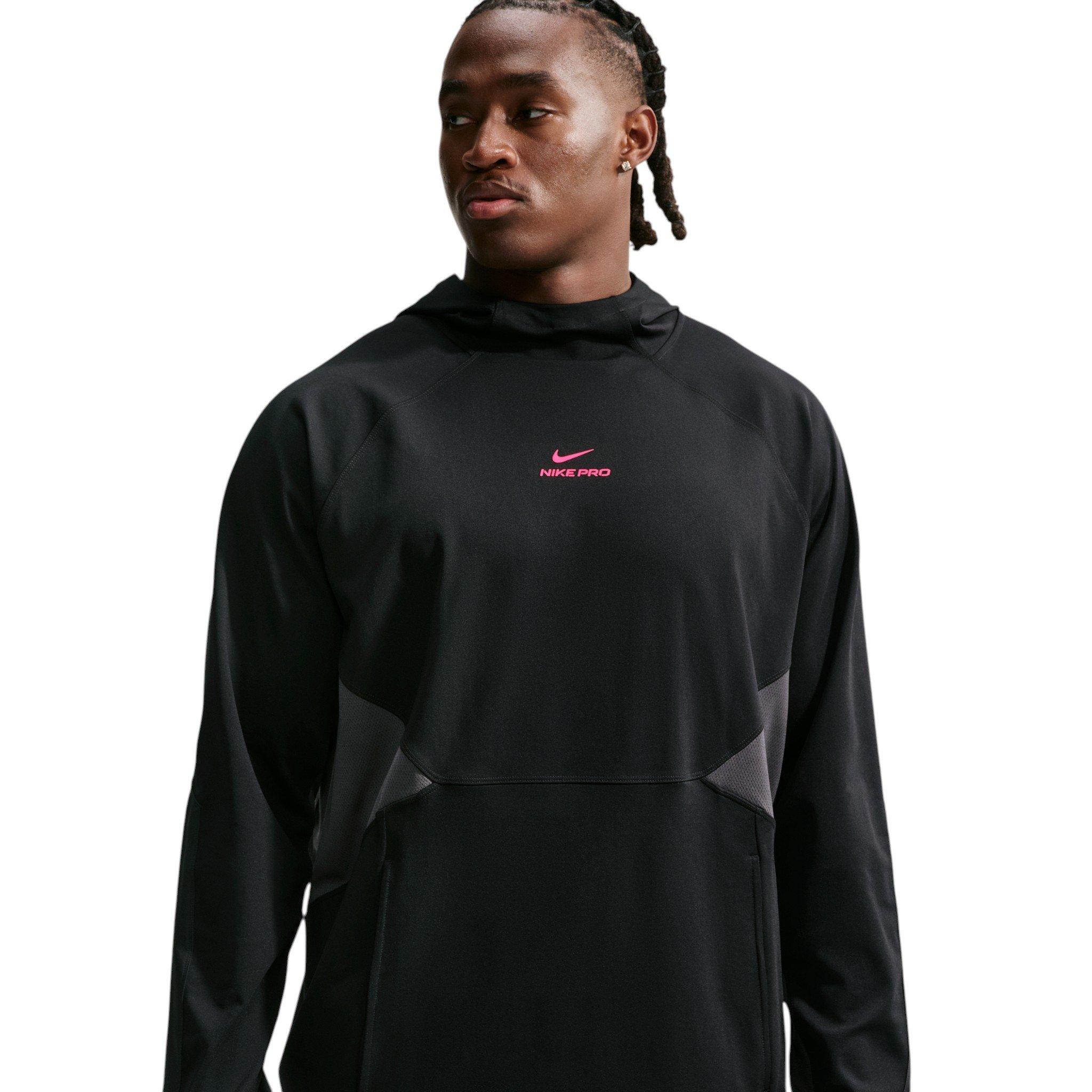 Nike Men's Pro Dri-FIT Mid-Layer Training Top - Black/Hyper Pink - BLACK/PINK