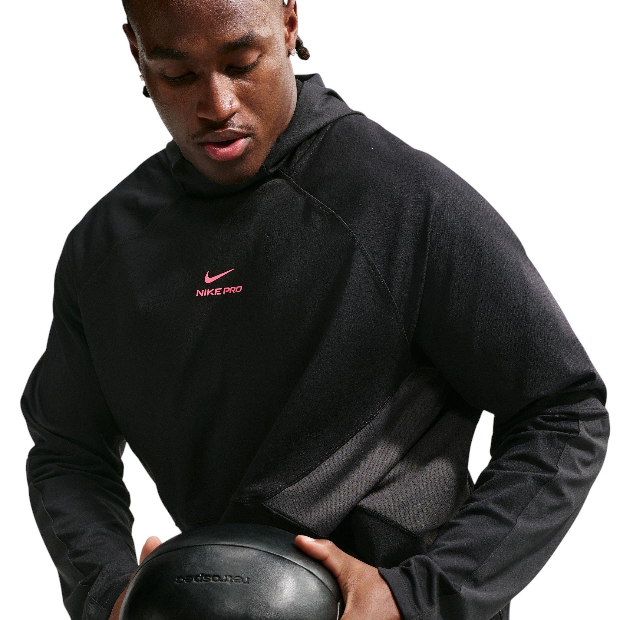 Nike Men's Pro Dri-FIT Mid-Layer Training Top - Black/Hyper Pink - BLACK/PINK