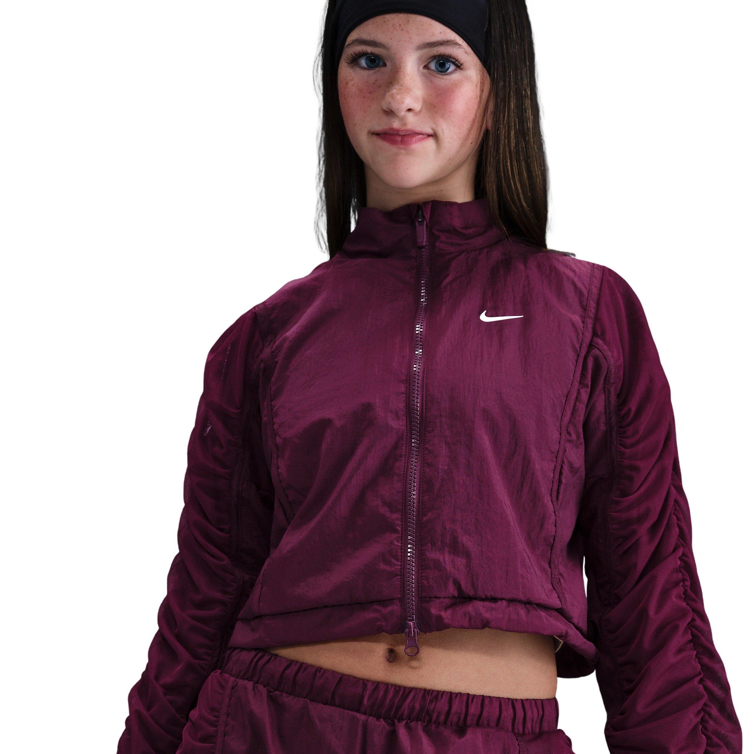 Nike Sportswear Big Girls' Burgundy Woven Jacket