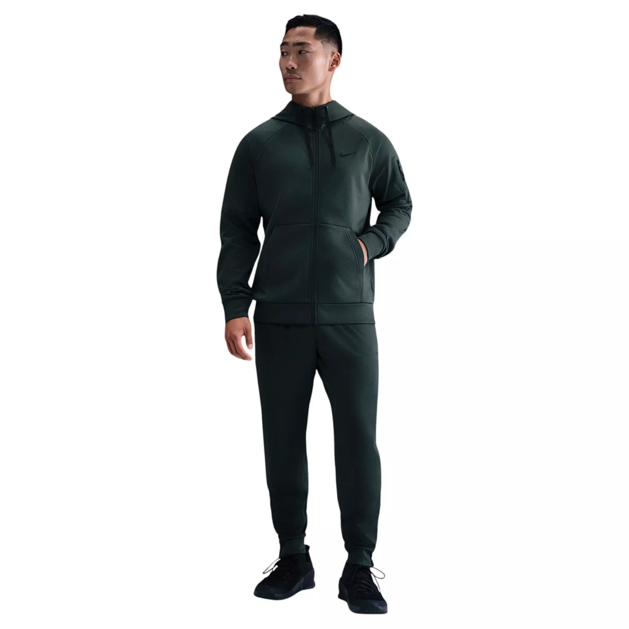 Nike Men's Therma Therma-FIT Full-Zip Fitness Top - GREEN