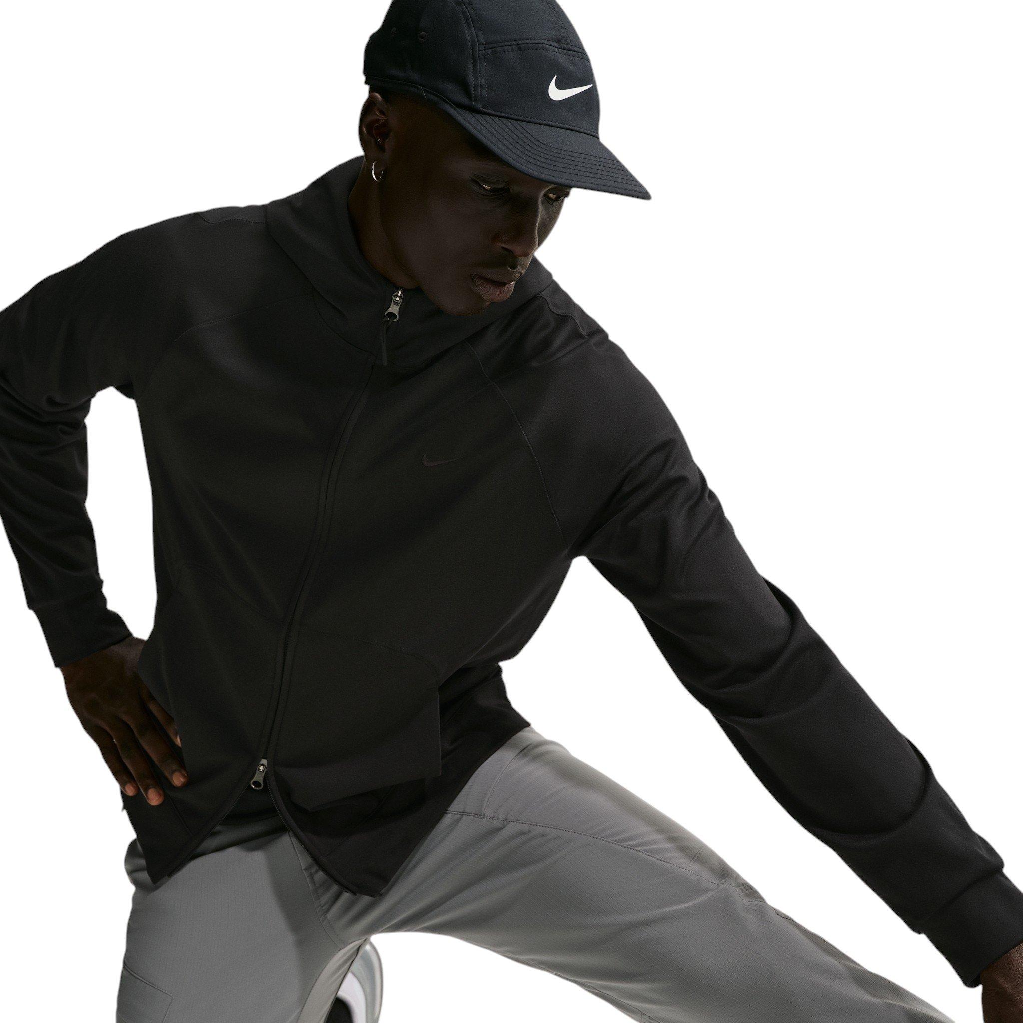 Nike Men's Primary NanoKnit Dri-FIT UV Protection Full-Zip Performance Hoodie - BLACK Thumbnail View 3