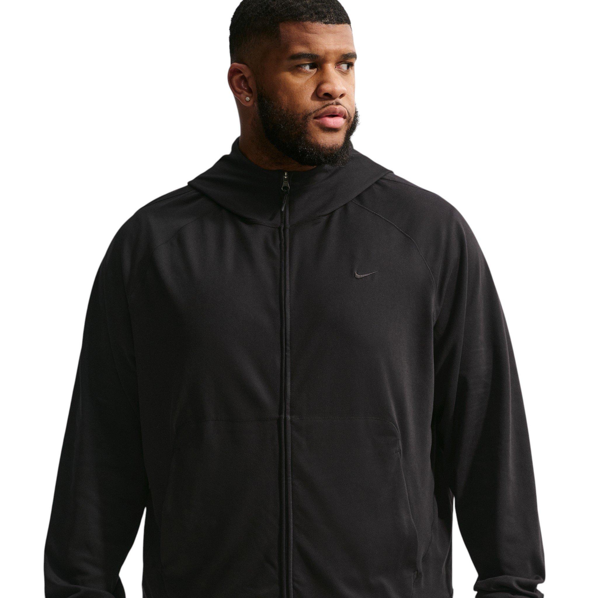 Nike Men's Primary NanoKnit Dri-FIT UV Protection Full-Zip Performance Hoodie - BLACK Thumbnail View 6