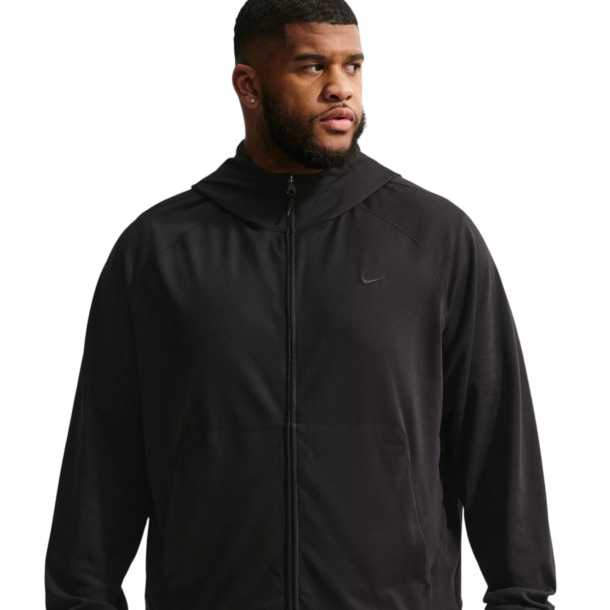 Nike Men's Primary NanoKnit Dri-FIT UV Protection Full-Zip Performance Hoodie - BLACK