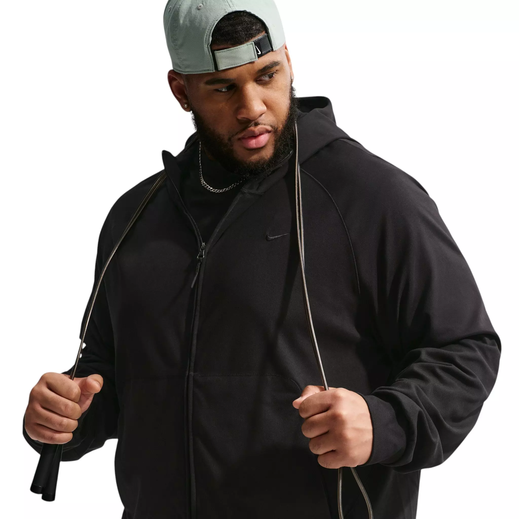 Nike Men's Primary NanoKnit Dri-FIT UV Protection Full-Zip Performance Hoodie - BLACK