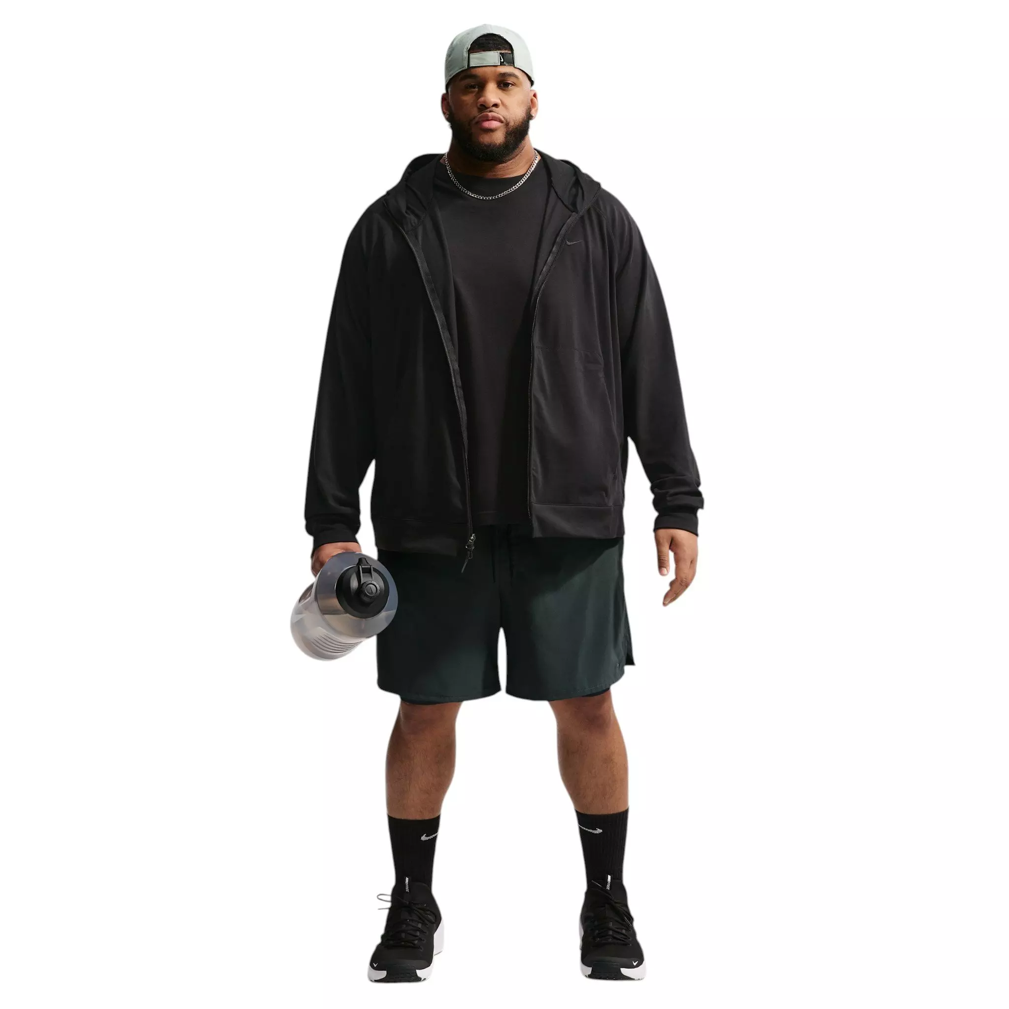 Nike Men's Primary NanoKnit Dri-FIT UV Protection Full-Zip Performance Hoodie - BLACK