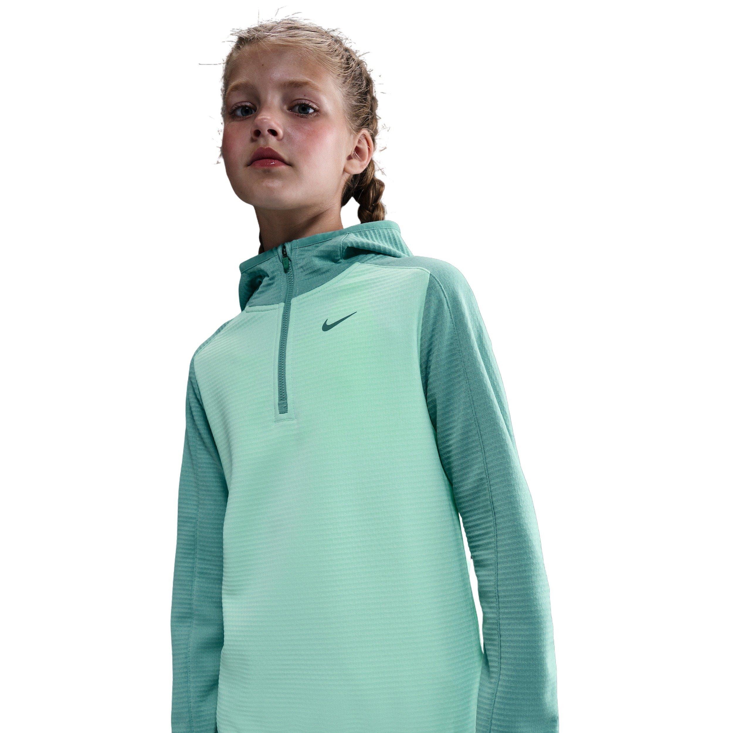 Nike Therma-FIT 1/4 Zip Big Kids' Green Warm Top