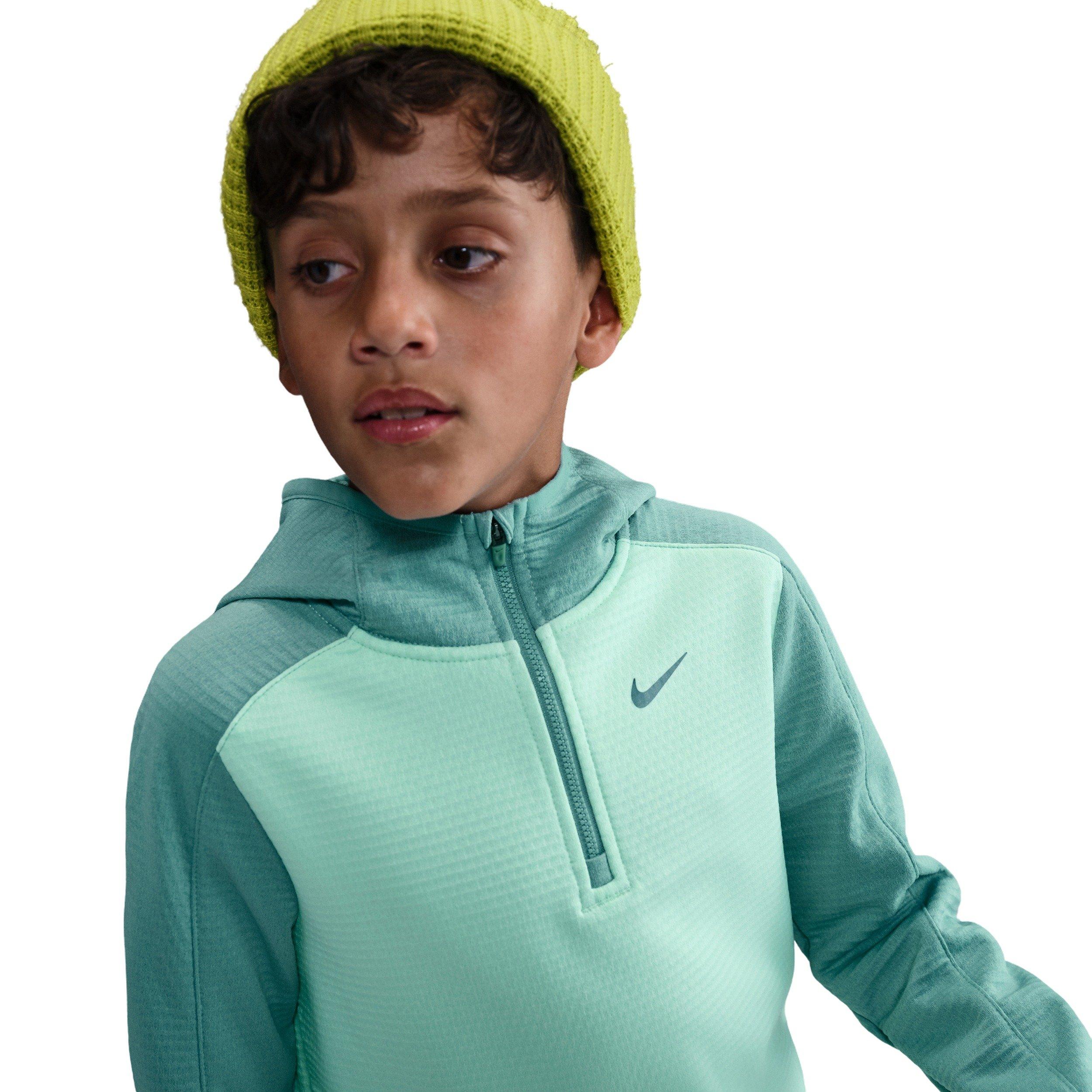 Nike Therma-FIT 1/4 Zip Big Kids' Green Warm Top