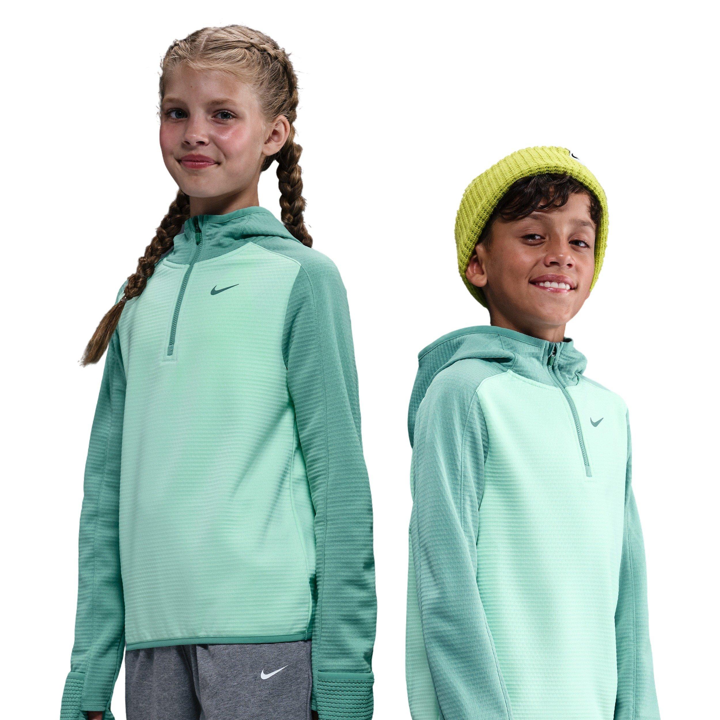 Nike Therma-FIT 1/4 Zip Big Kids' Green Warm Top