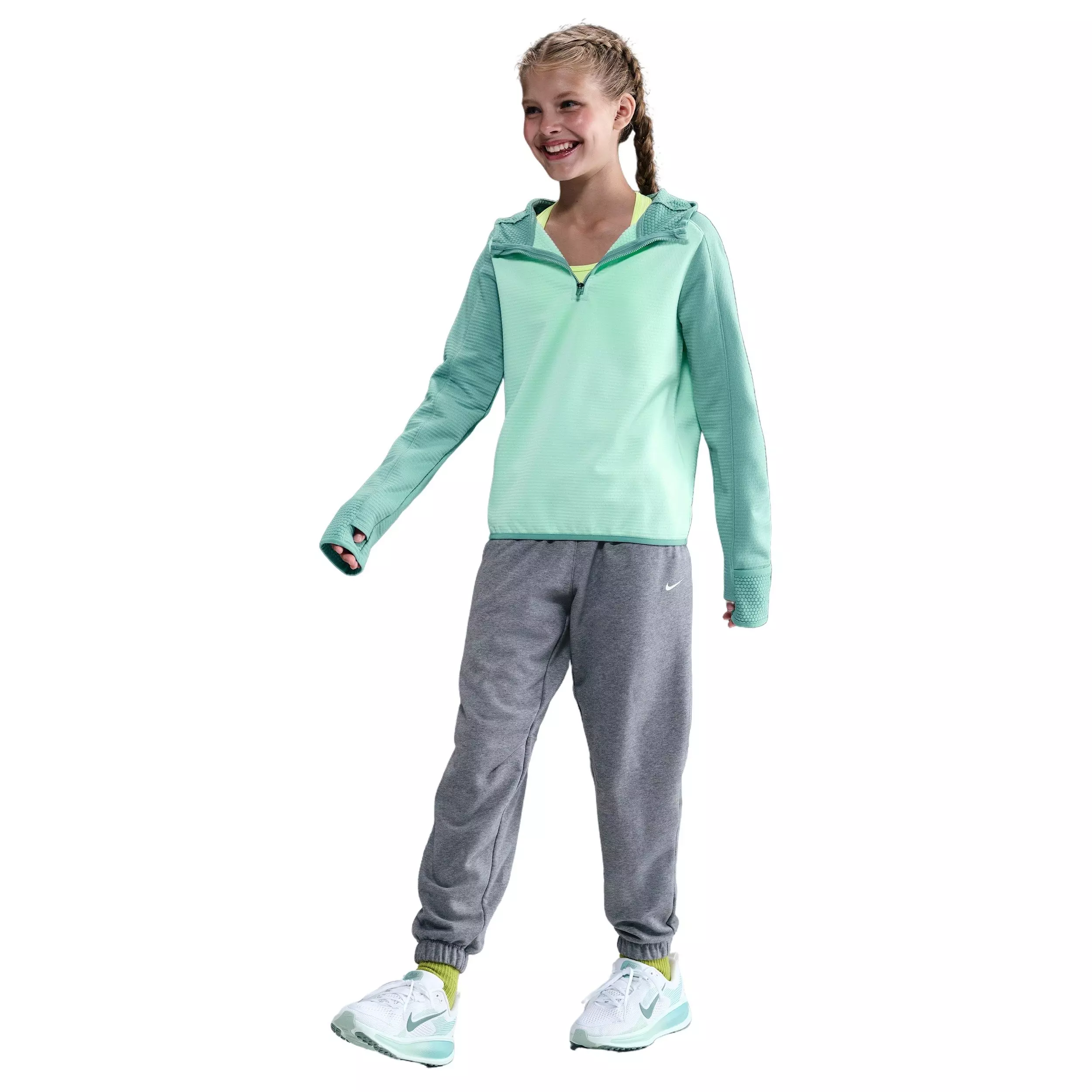 Nike Big Kids' Therma-FIT 1/4-Zip Warm Top - Green - GREEN