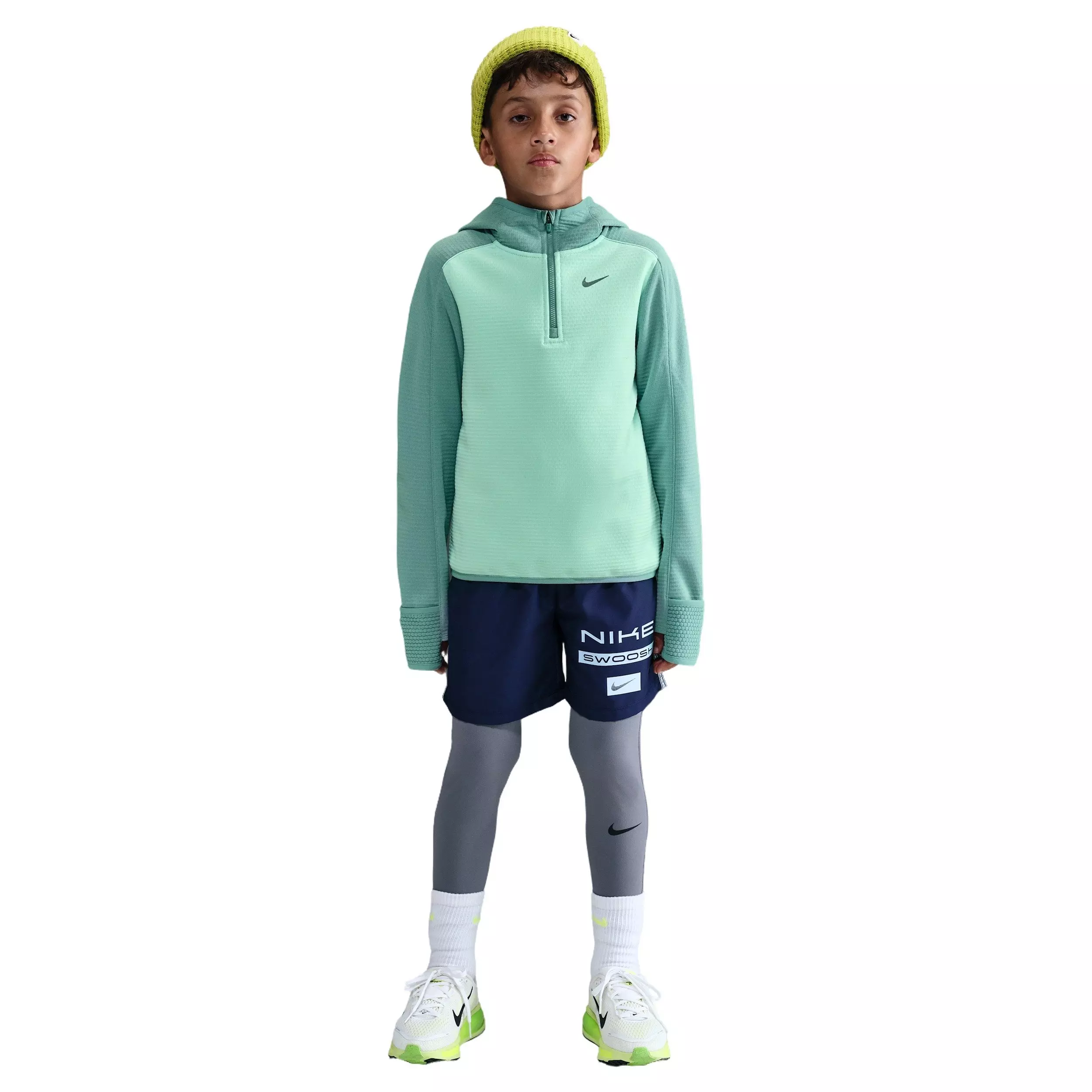Nike Big Kids' Therma-FIT 1/4-Zip Warm Top -Green - GREEN