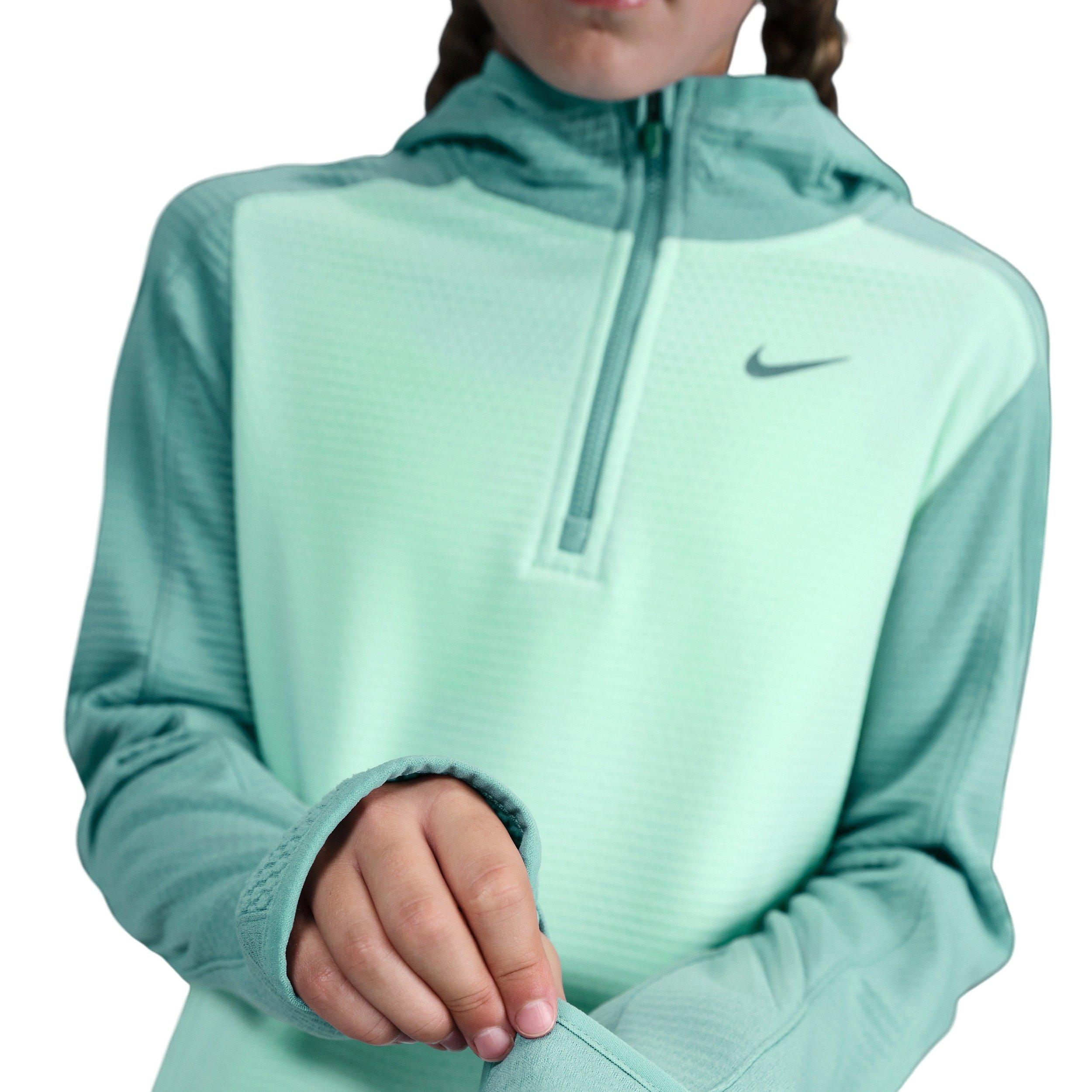 Nike Therma-FIT 1/4 Zip Big Kids' Green Warm Top