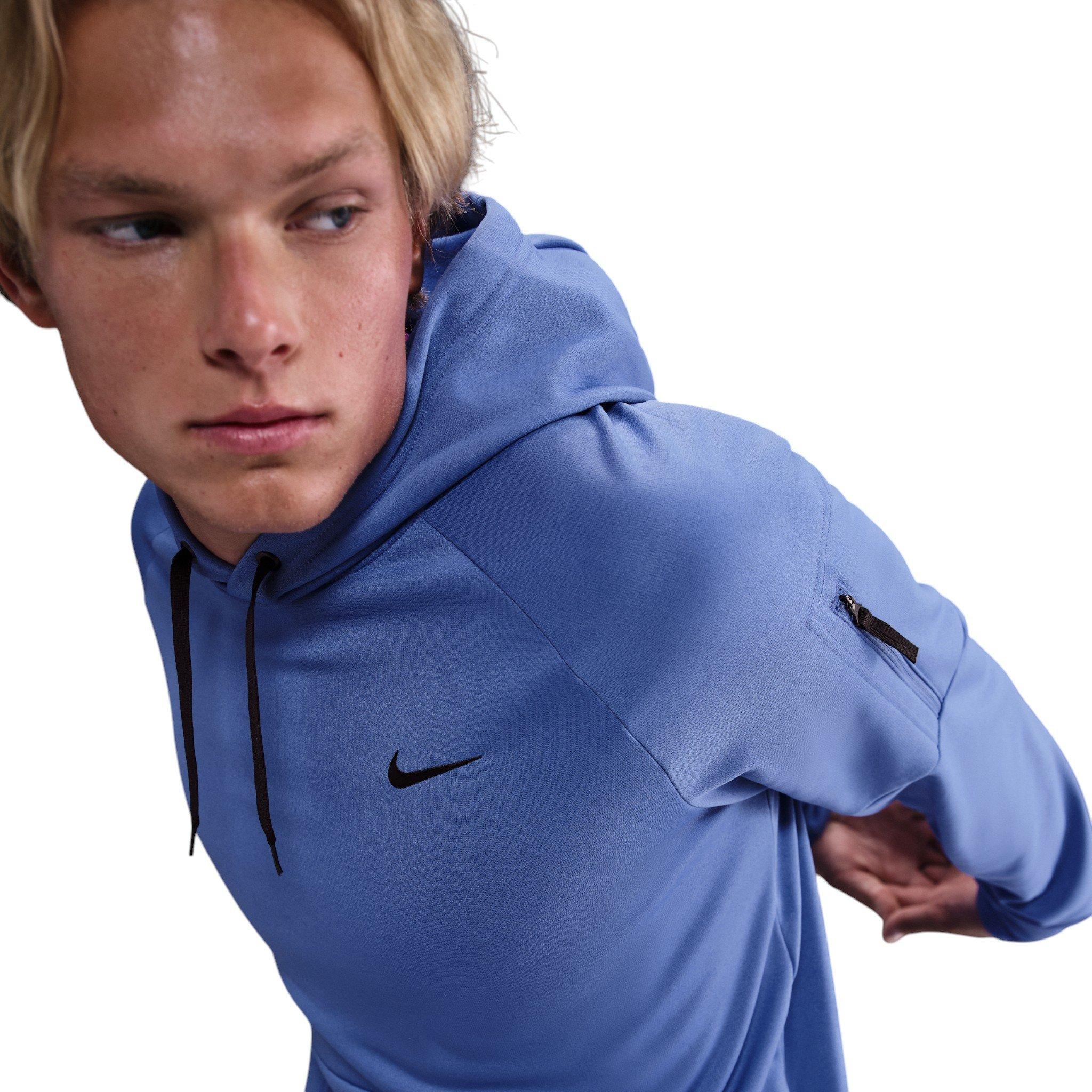 Nike Men's Therma Therma-FIT Hooded Fitness Pullover - BLUE