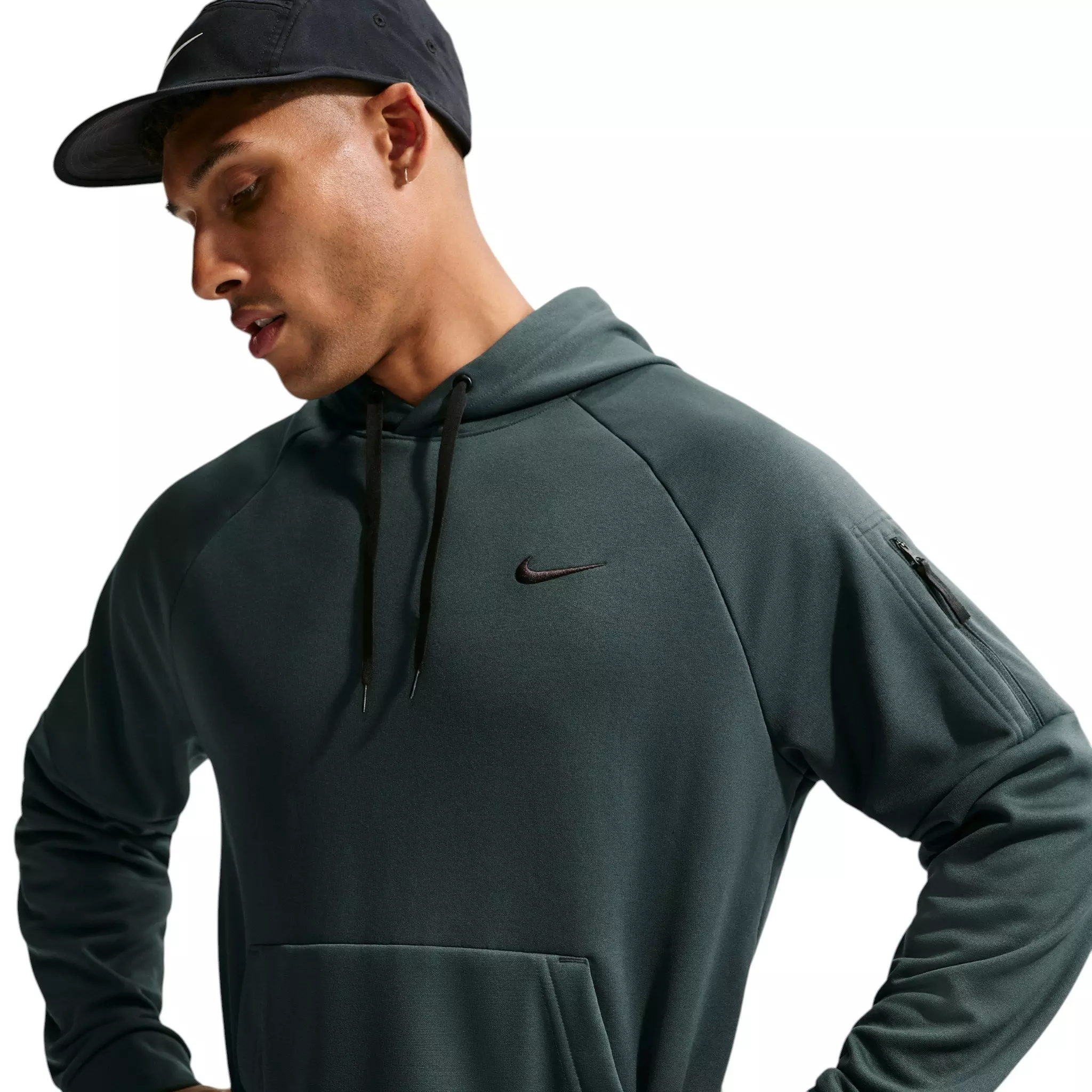 Nike Men's Therma Therma-FIT Hooded Fitness Pullover - GREEN