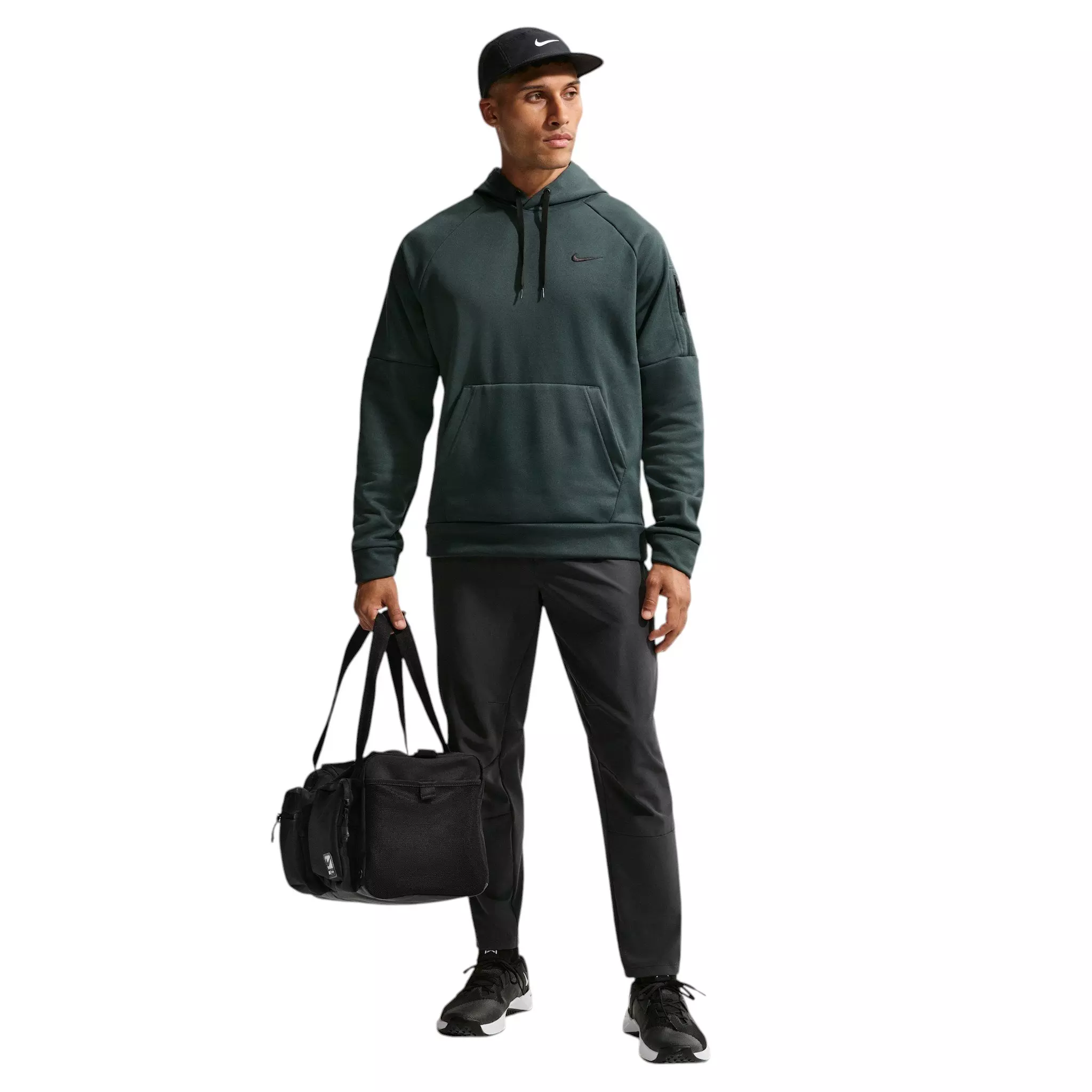 Nike Men's Therma Therma-FIT Hooded Fitness Pullover - GREEN