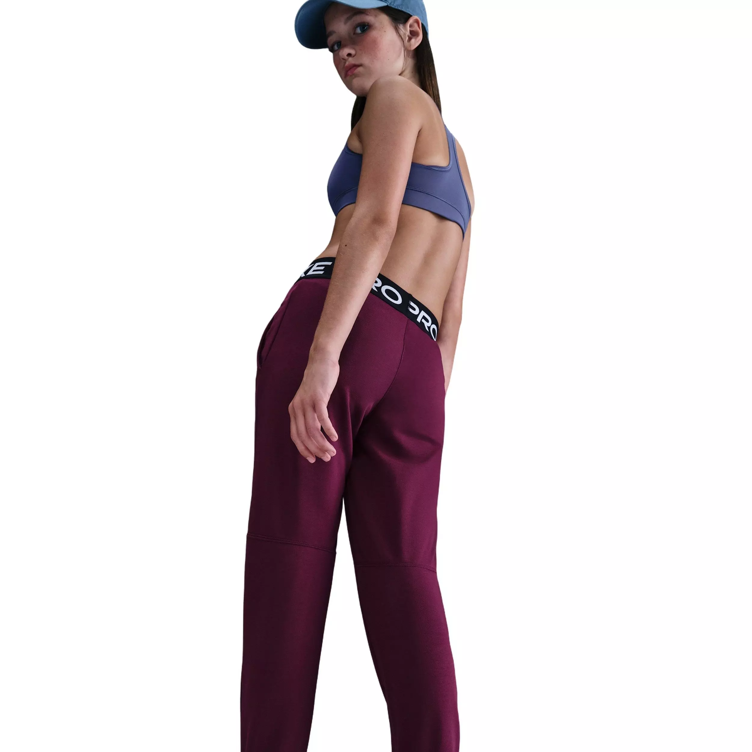 Nike Big Girls' Pro Fleece Dri-FIT Joggers - Burgundy - BURGUNDY