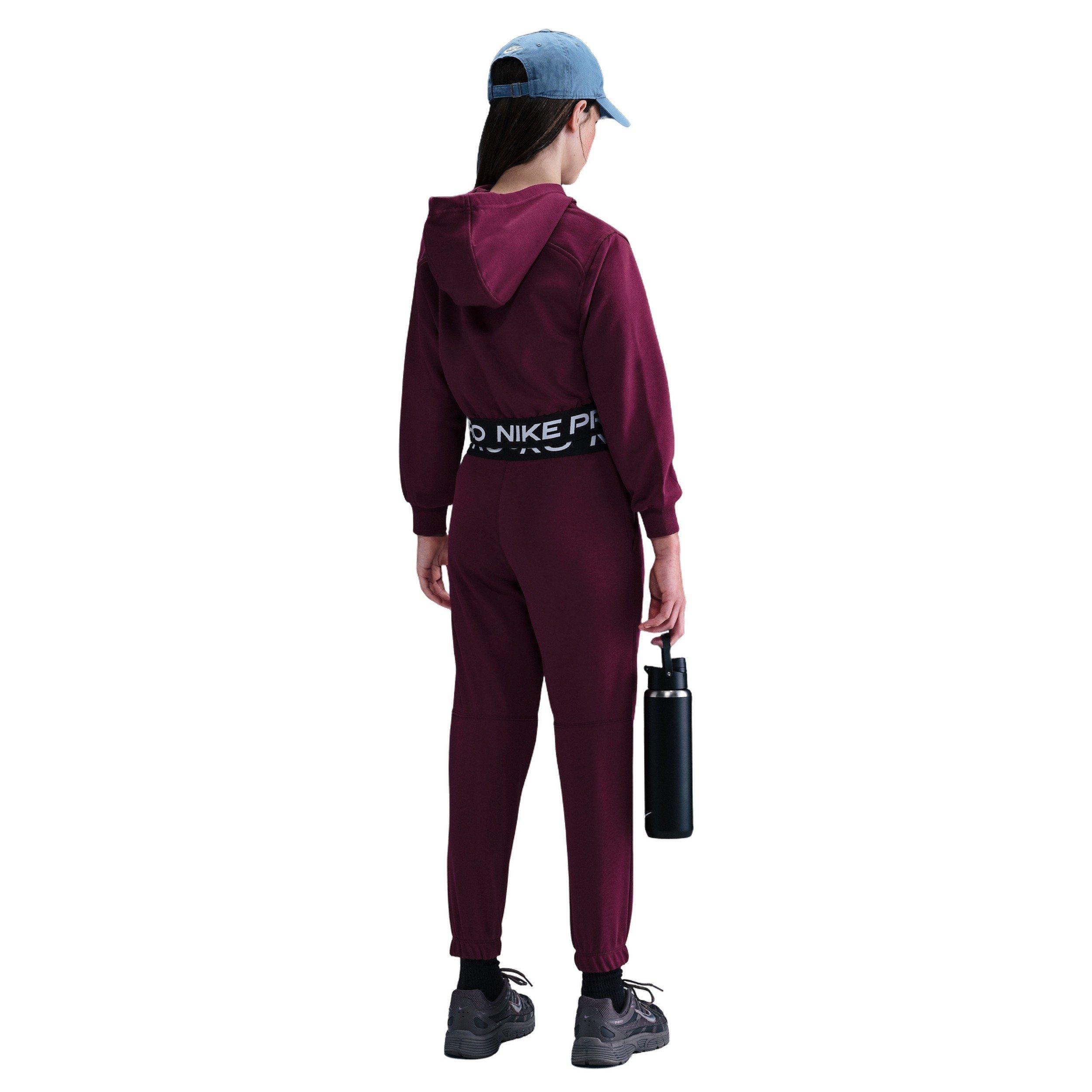 Nike Pro Fleece Dri-FIT Big Girls' Burgundy Joggers